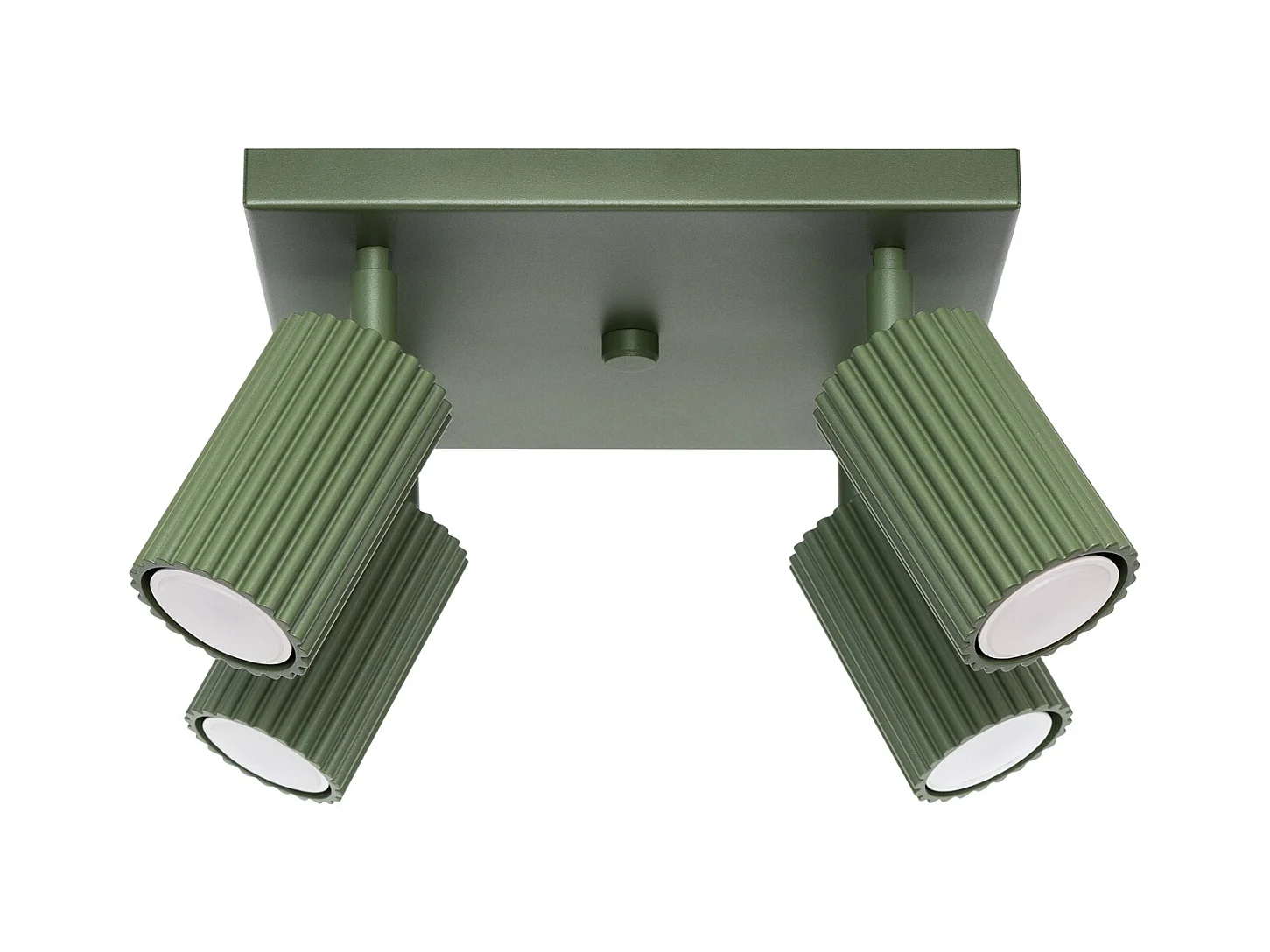 Plafonnier Karbon Minimaliste En Aluminium - 4 Sources Lumineuses - L.25 X H.16,5 Cm - Vert Olive
