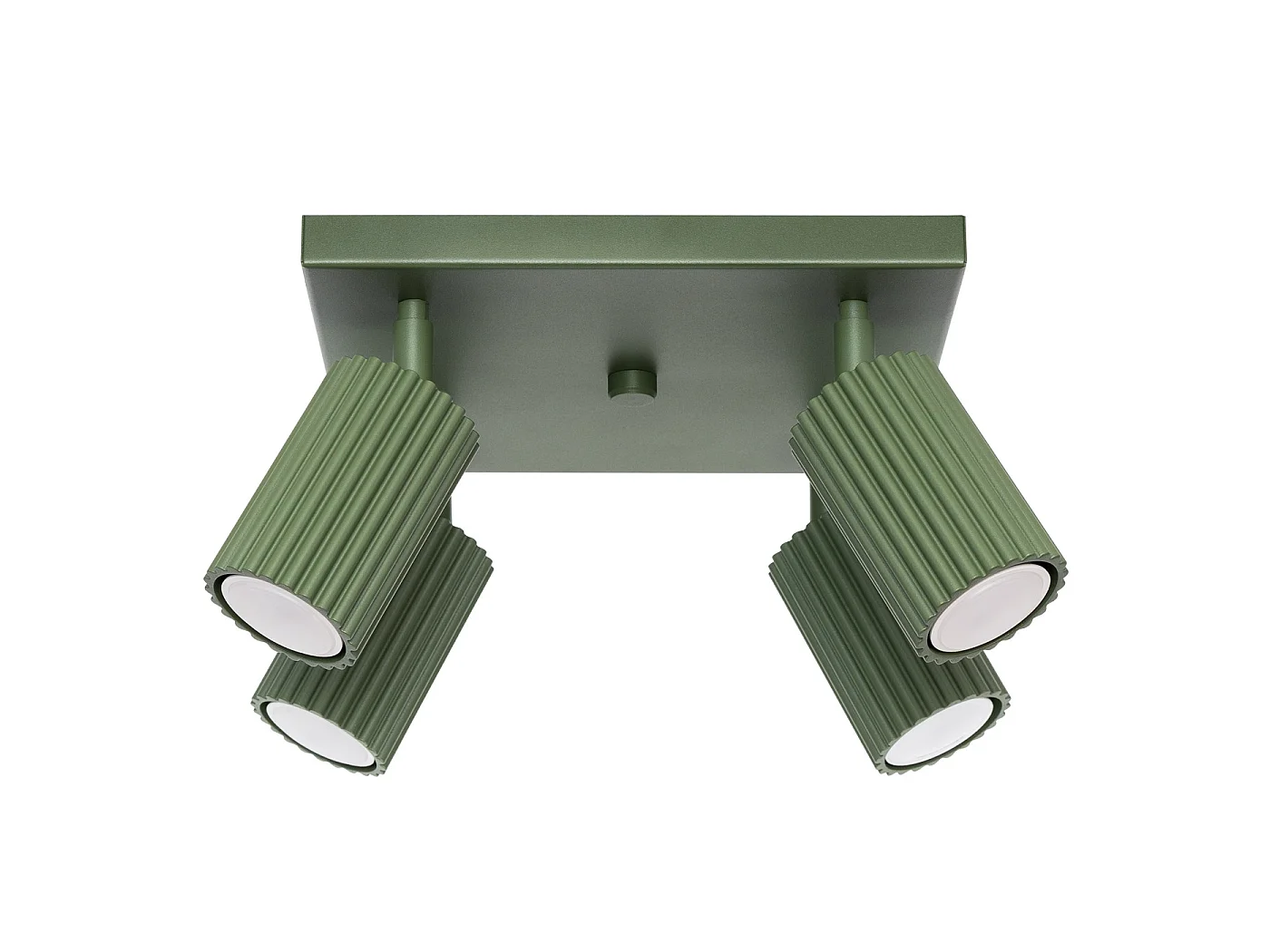 Plafonnier Karbon Minimaliste En Aluminium - 4 Sources Lumineuses - L.25 X H.16,5 Cm - Vert Olive