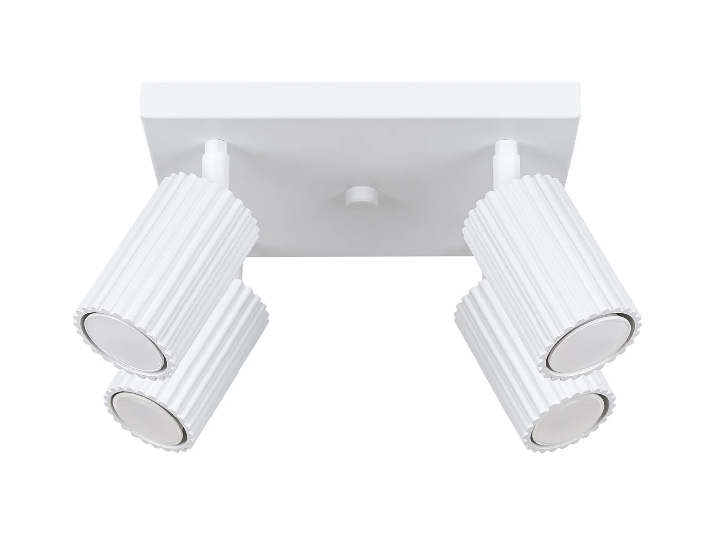 Plafonnier Karbon Minimaliste En Aluminium - 4 Sources Lumineuses - L.25 X H.16,5 Cm - Blanc