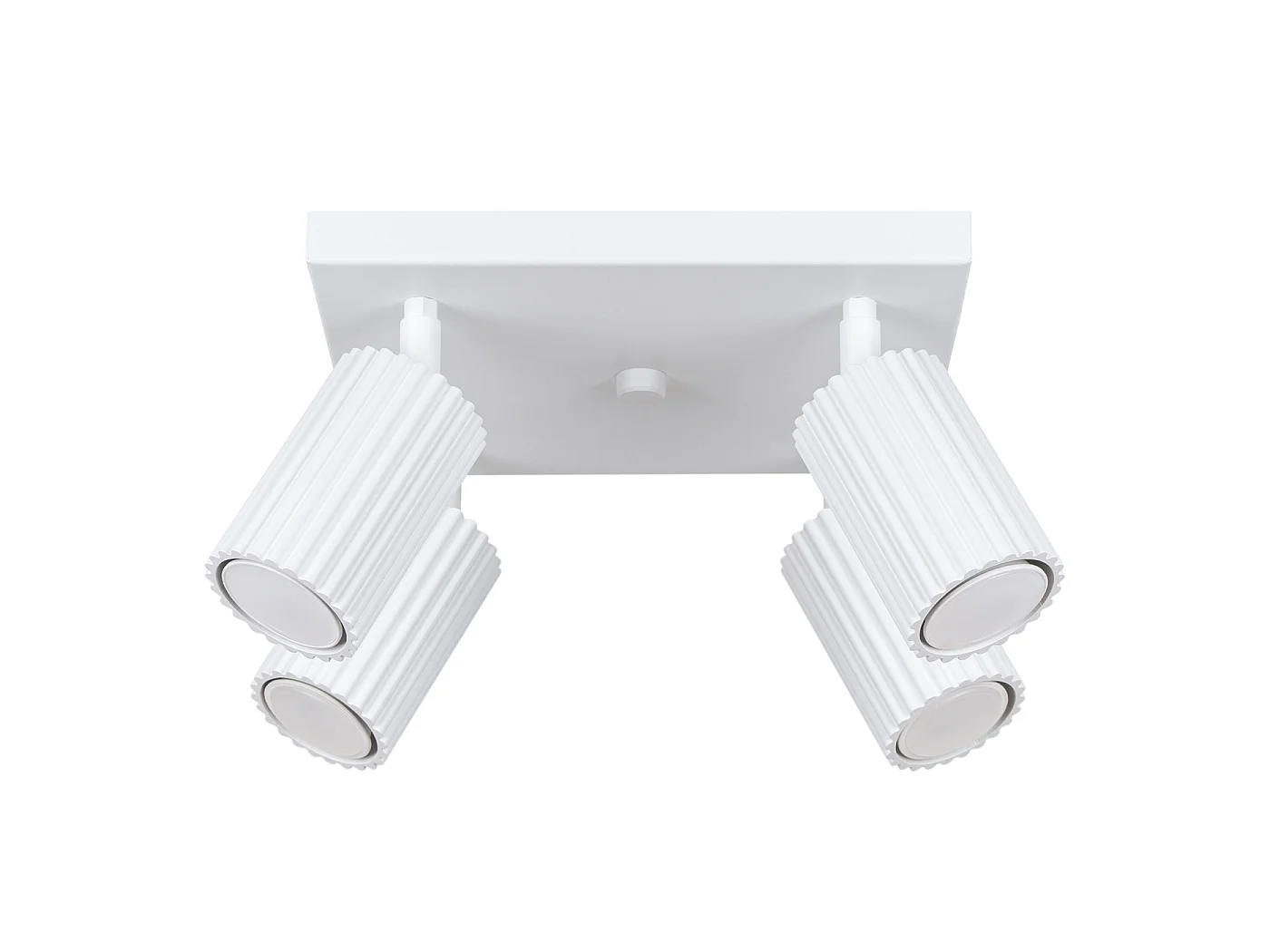 Plafonnier Karbon Minimaliste En Aluminium - 4 Sources Lumineuses - L.25 X H.16,5 Cm - Blanc