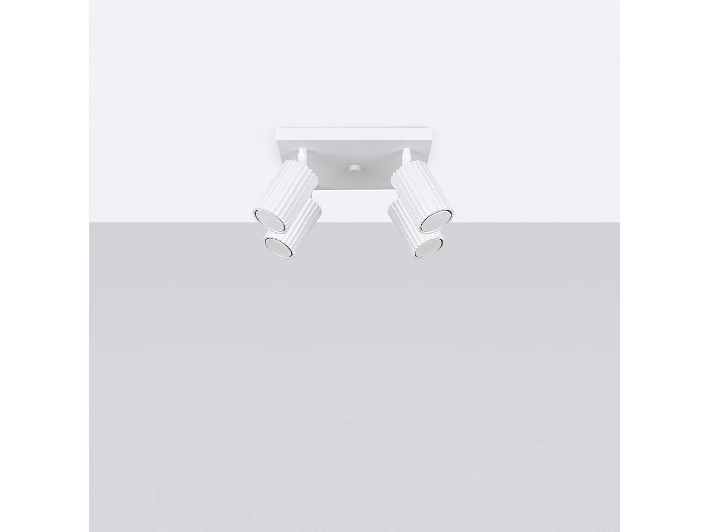 Plafonnier Karbon Minimaliste En Aluminium - 4 Sources Lumineuses - L.25 X H.16,5 Cm - Blanc