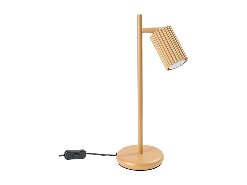 Lámpara De Escritorio Karbon Minimalista De Aluminio - 1 Fuentes Luminosas - L.14,5 X A.43 Cm - Dorado