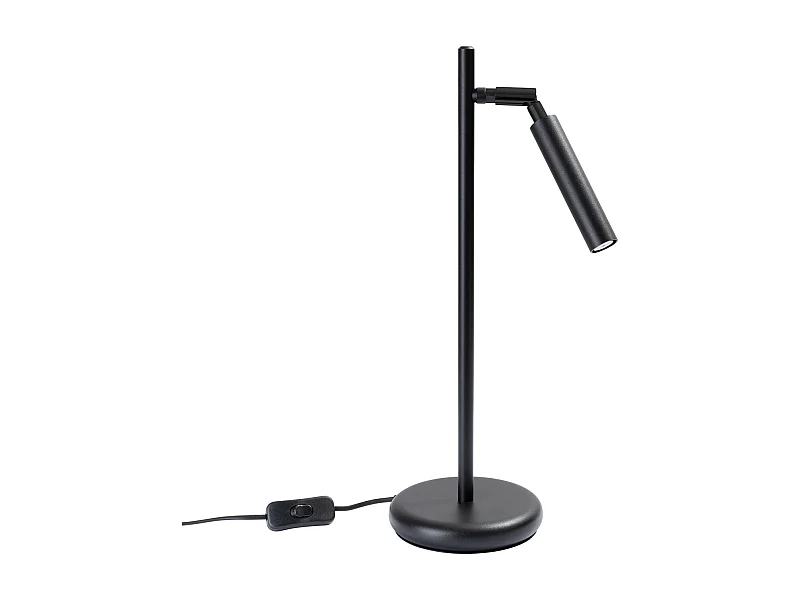 Lámpara De Escritorio Pastelo Moderno De Acero - 1 Fuentes Luminosas - L.14 X A.43 Cm - Negro