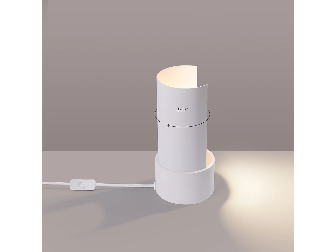 Lampe De Bureau Flash Minimaliste En Acier - 1 Sources Lumineuses - L.10 X H.21 Cm - Blanc