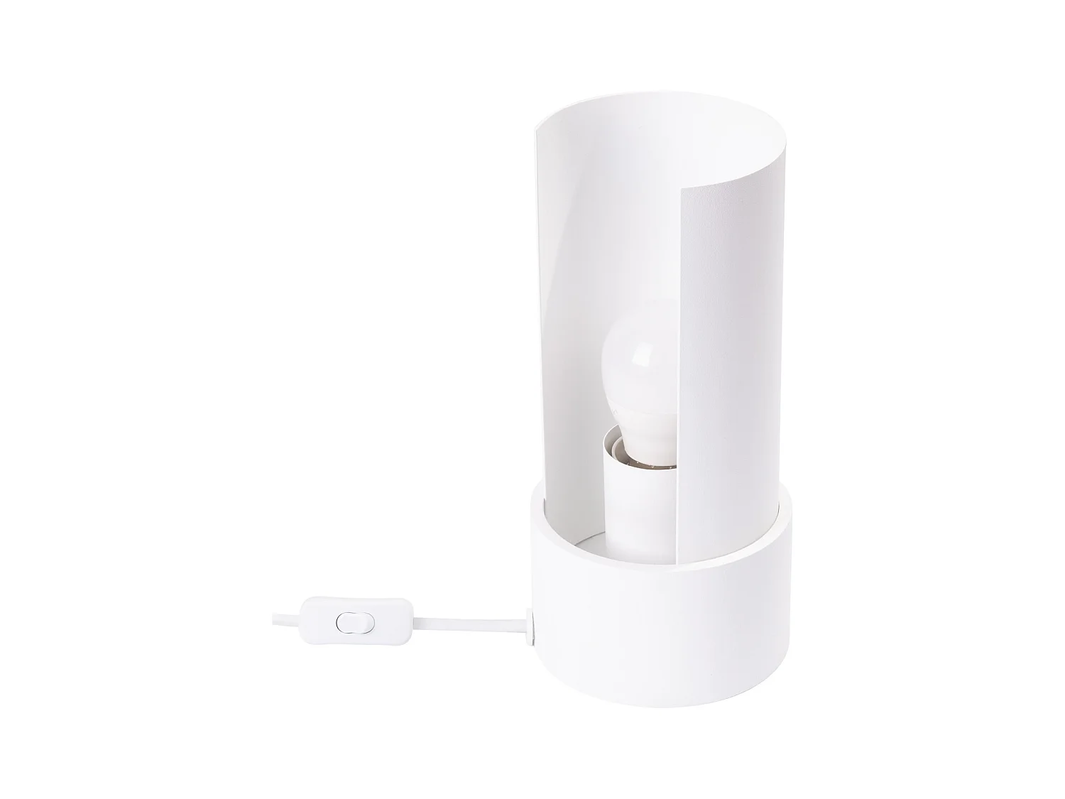 Lampe De Bureau Flash Minimaliste En Acier - 1 Sources Lumineuses - L.10 X H.21 Cm - Blanc