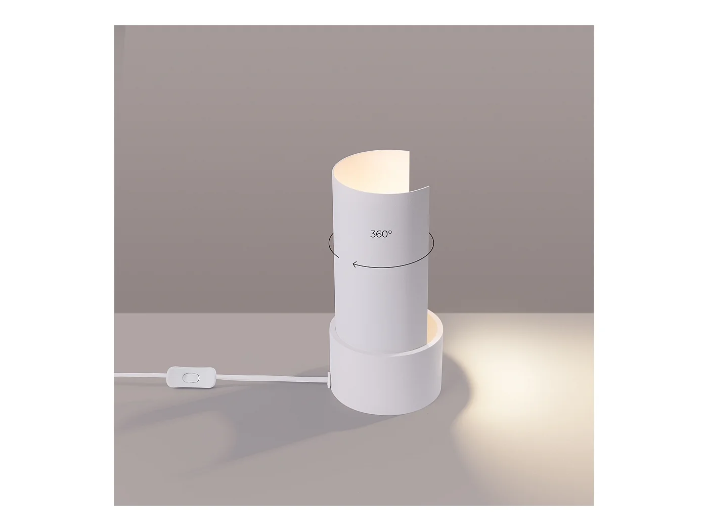 Lampe De Bureau Flash Minimaliste En Acier - 1 Sources Lumineuses - L.10 X H.21 Cm - Blanc