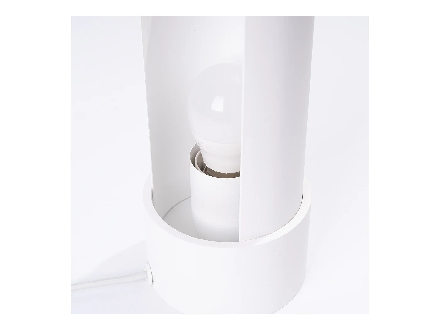 Lampe De Bureau Flash Minimaliste En Acier - 1 Sources Lumineuses - L.10 X H.21 Cm - Blanc