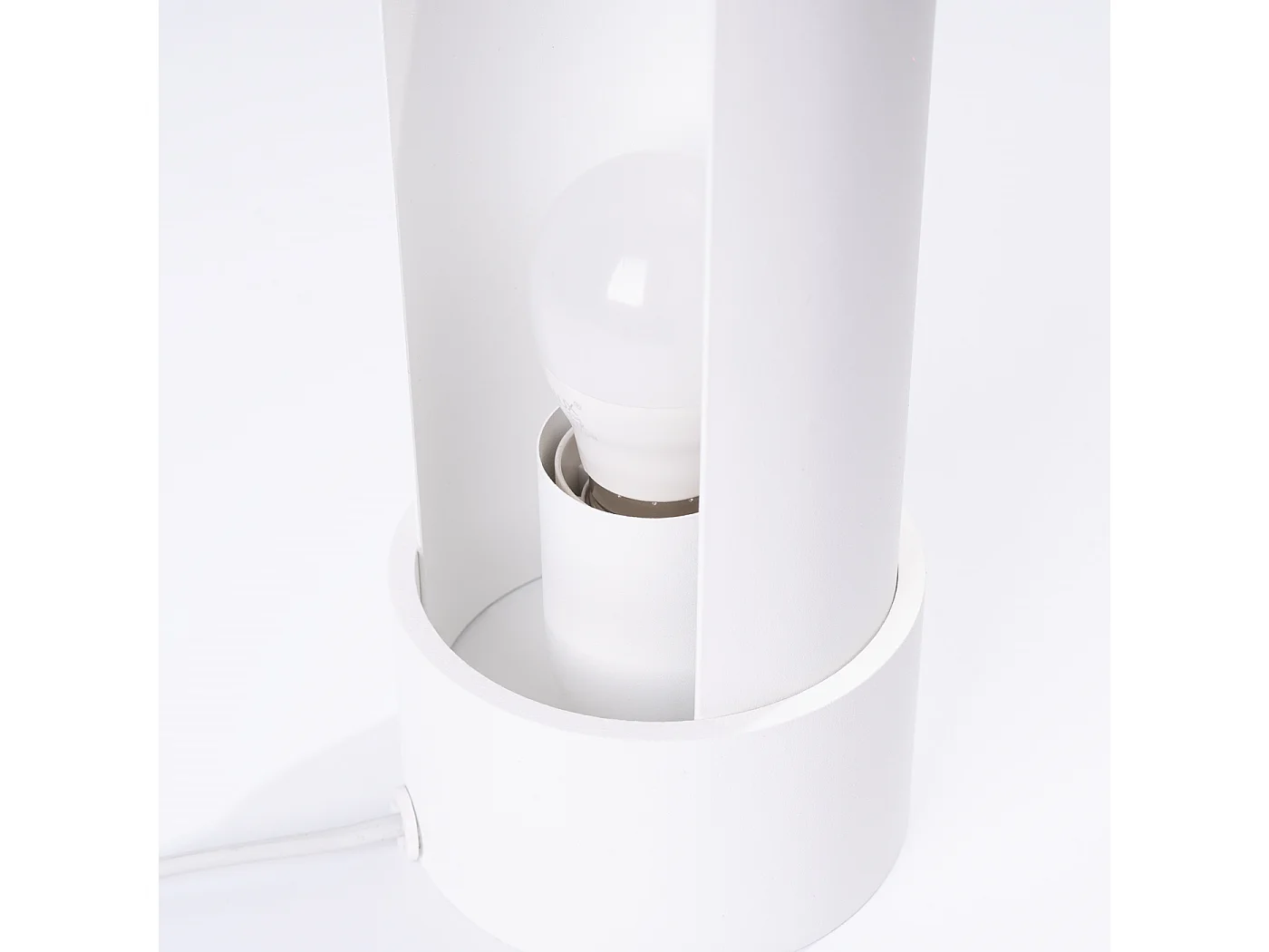 Lampe De Bureau Flash Minimaliste En Acier - 1 Sources Lumineuses - L.10 X H.21 Cm - Blanc