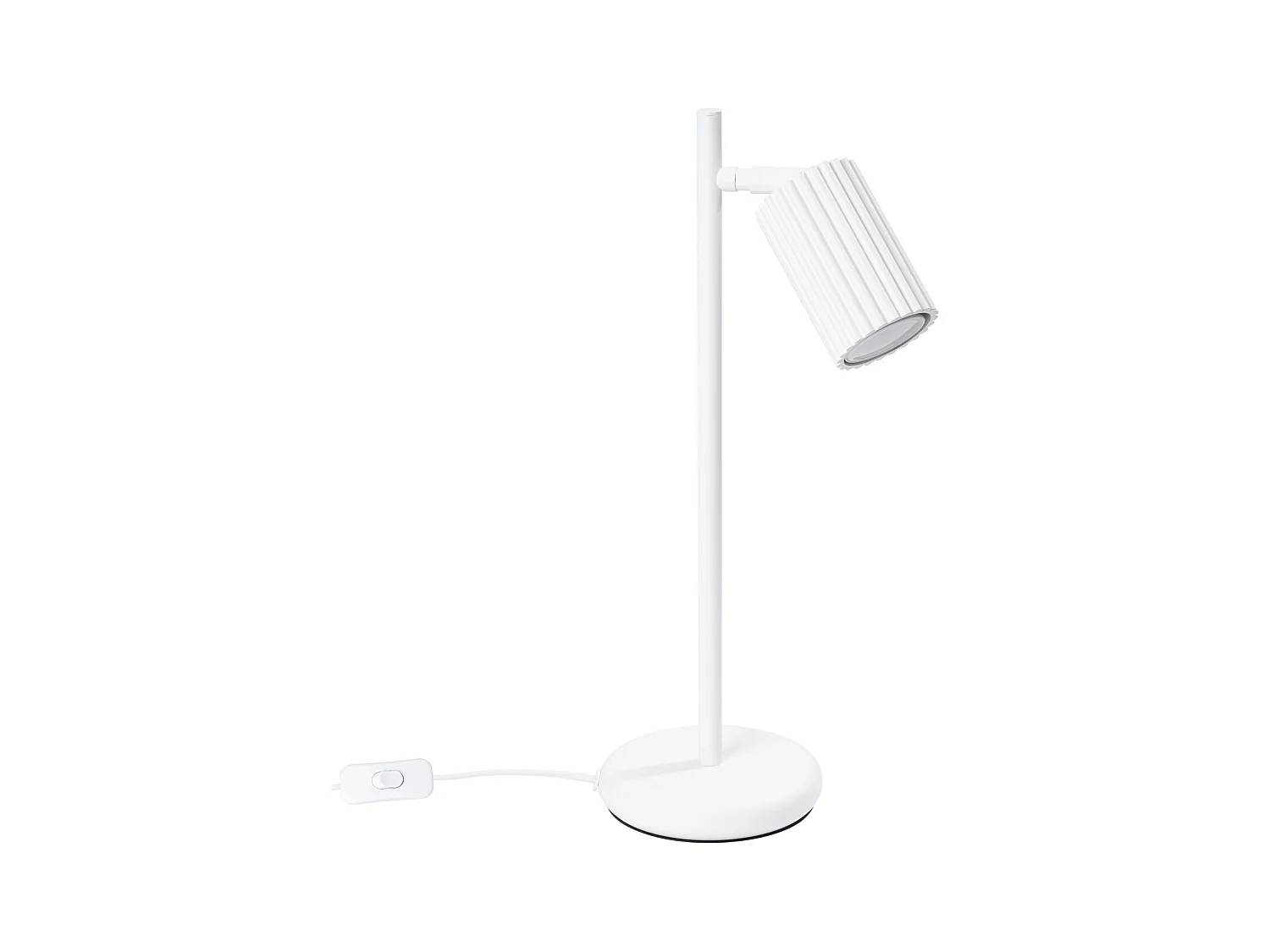 Lampe De Bureau Karbon Minimaliste En Aluminium - 1 Sources Lumineuses - L.14,5 X H.43 Cm - Blanc