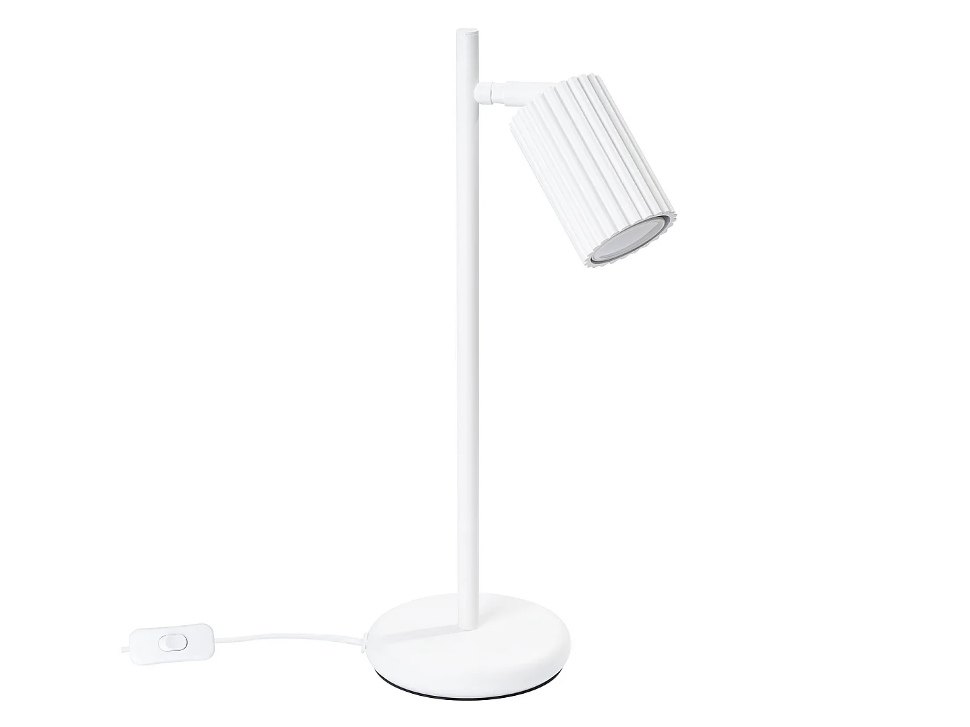 Lampe De Bureau Karbon Minimaliste En Aluminium - 1 Sources Lumineuses - L.14,5 X H.43 Cm - Blanc
