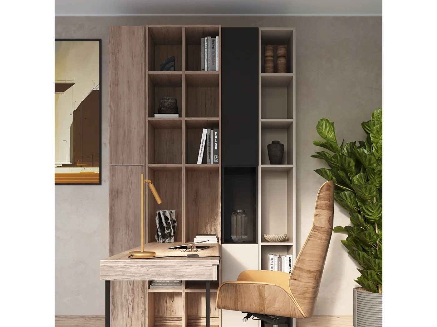 Lampe De Bureau Pastelo Moderne En Acier - 1 Sources Lumineuses - L.14 X H.43 Cm - Doré