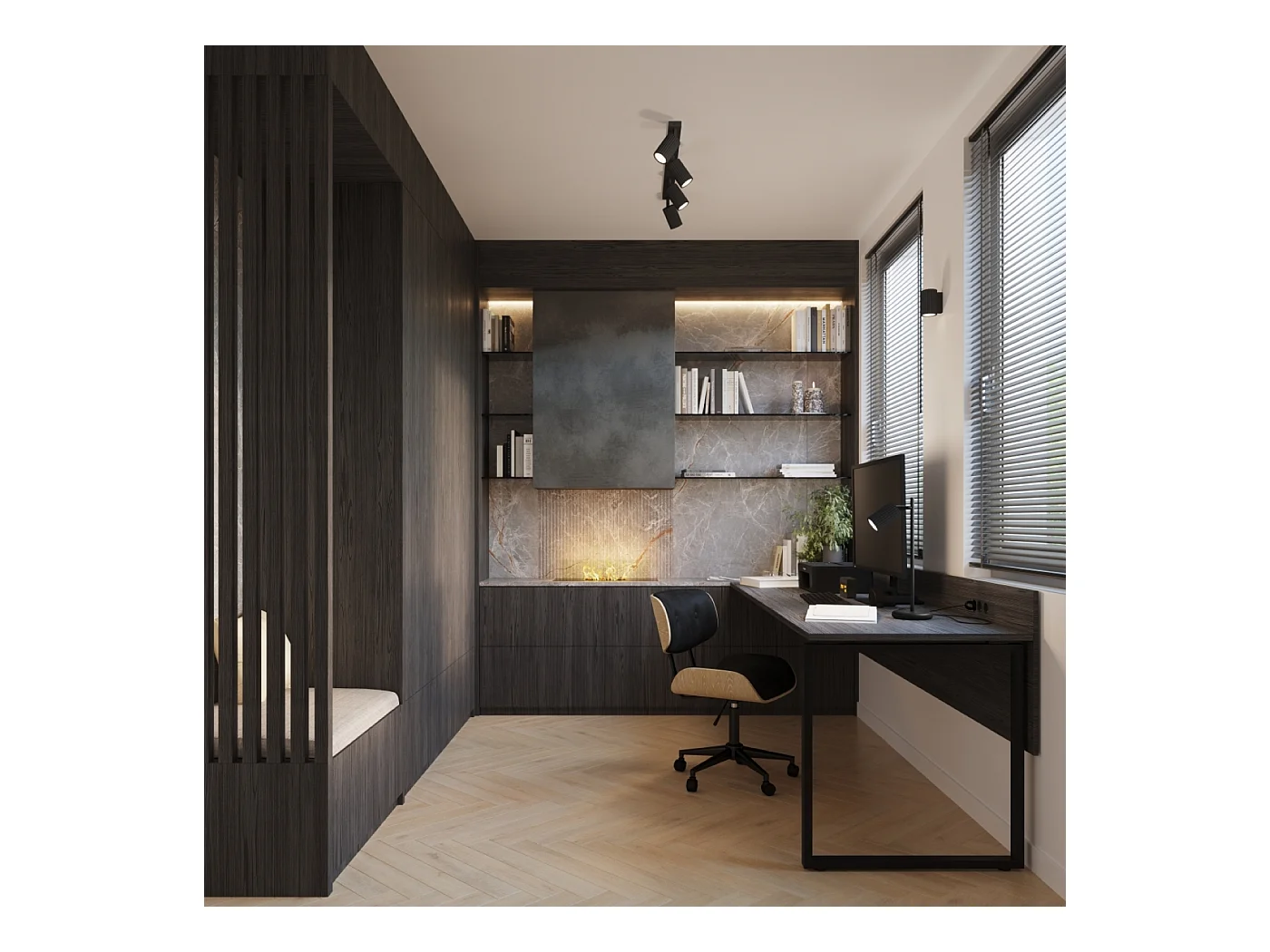 Lampe De Bureau Karbon Minimaliste En Aluminium - 1 Sources Lumineuses - L.14,5 X H.43 Cm - Noir