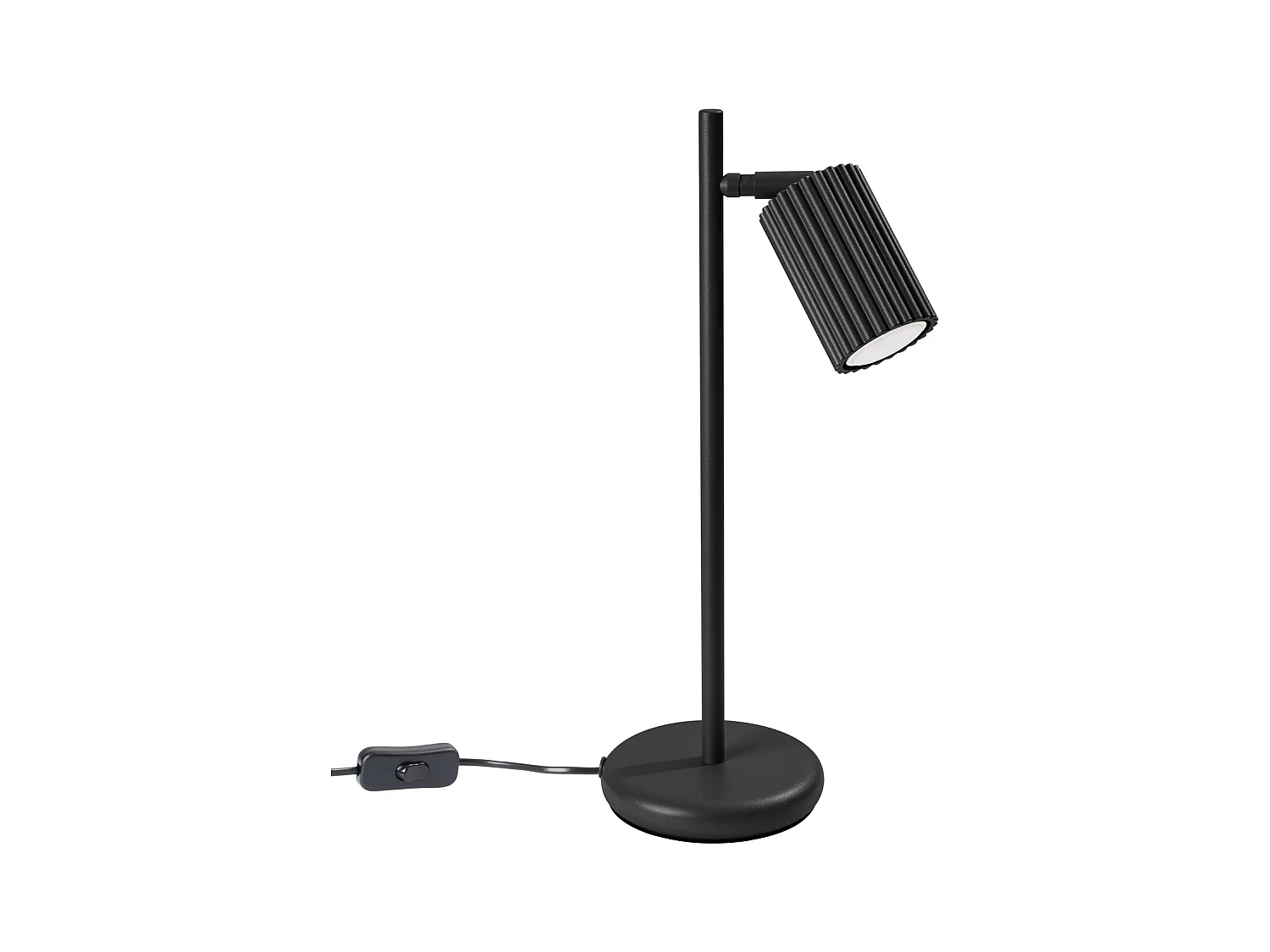 Lampe De Bureau Karbon Minimaliste En Aluminium - 1 Sources Lumineuses - L.14,5 X H.43 Cm - Noir