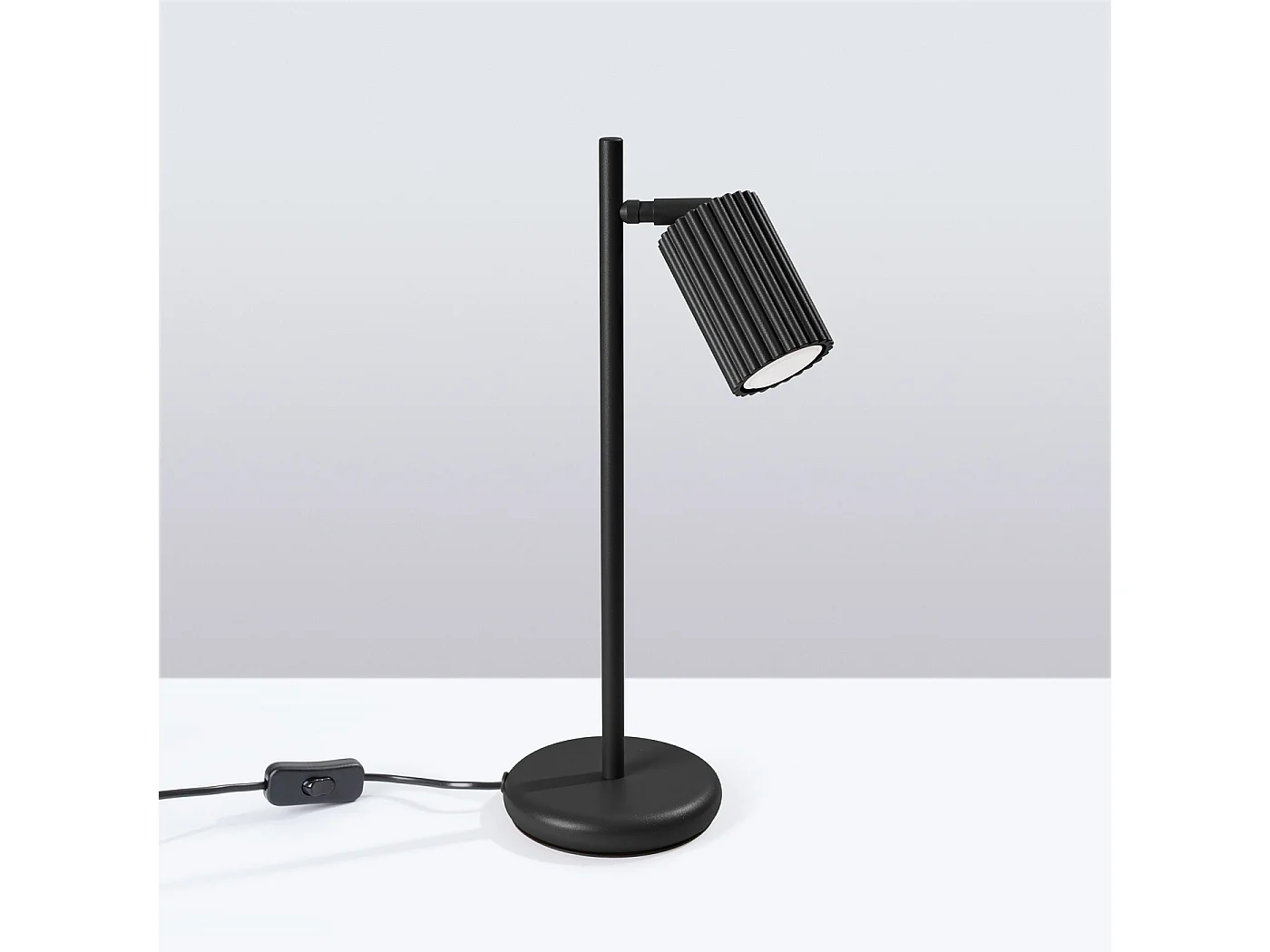 Schreibtischlampe KARBON minimalistisch aus  Aluminium - 1 lichtquellen - L.14,5 x H. cm - Schwarz