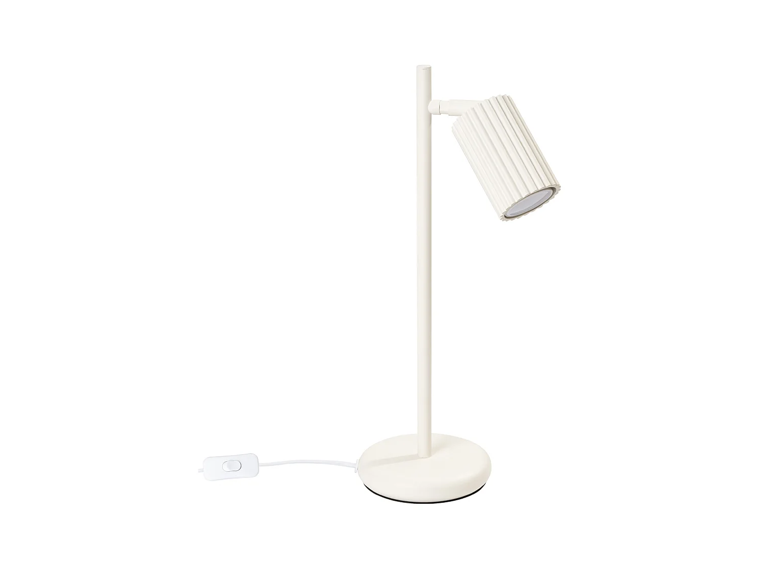 Lampe De Bureau Karbon Minimaliste En Aluminium - 1 Sources Lumineuses - L.14,5 X H.43 Cm - Beige