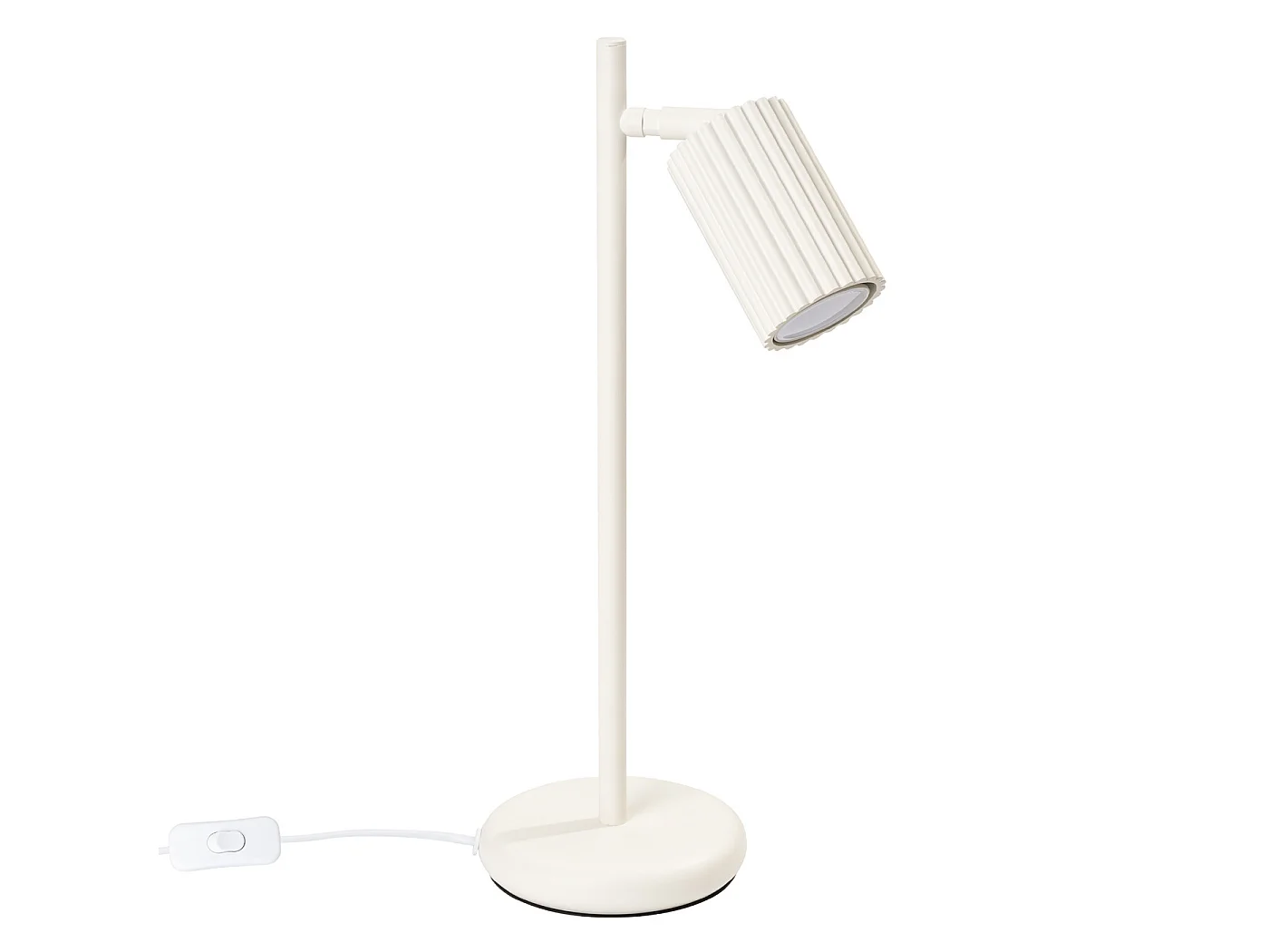 Lampe De Bureau Karbon Minimaliste En Aluminium - 1 Sources Lumineuses - L.14,5 X H.43 Cm - Beige