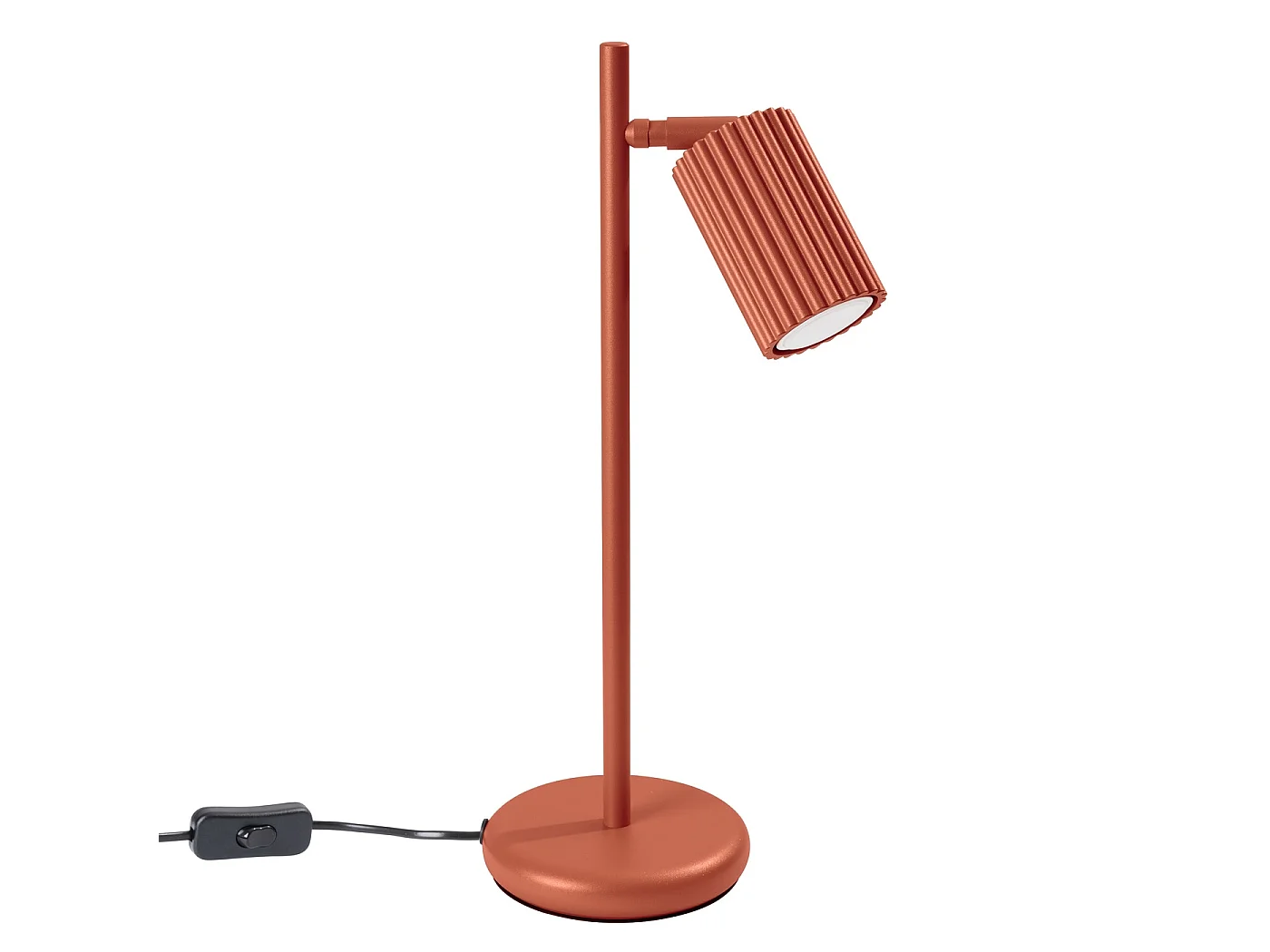 Lampe De Bureau Karbon Minimaliste En Aluminium - 1 Sources Lumineuses - L.14,5 X H.43 Cm - Ocre Rouge