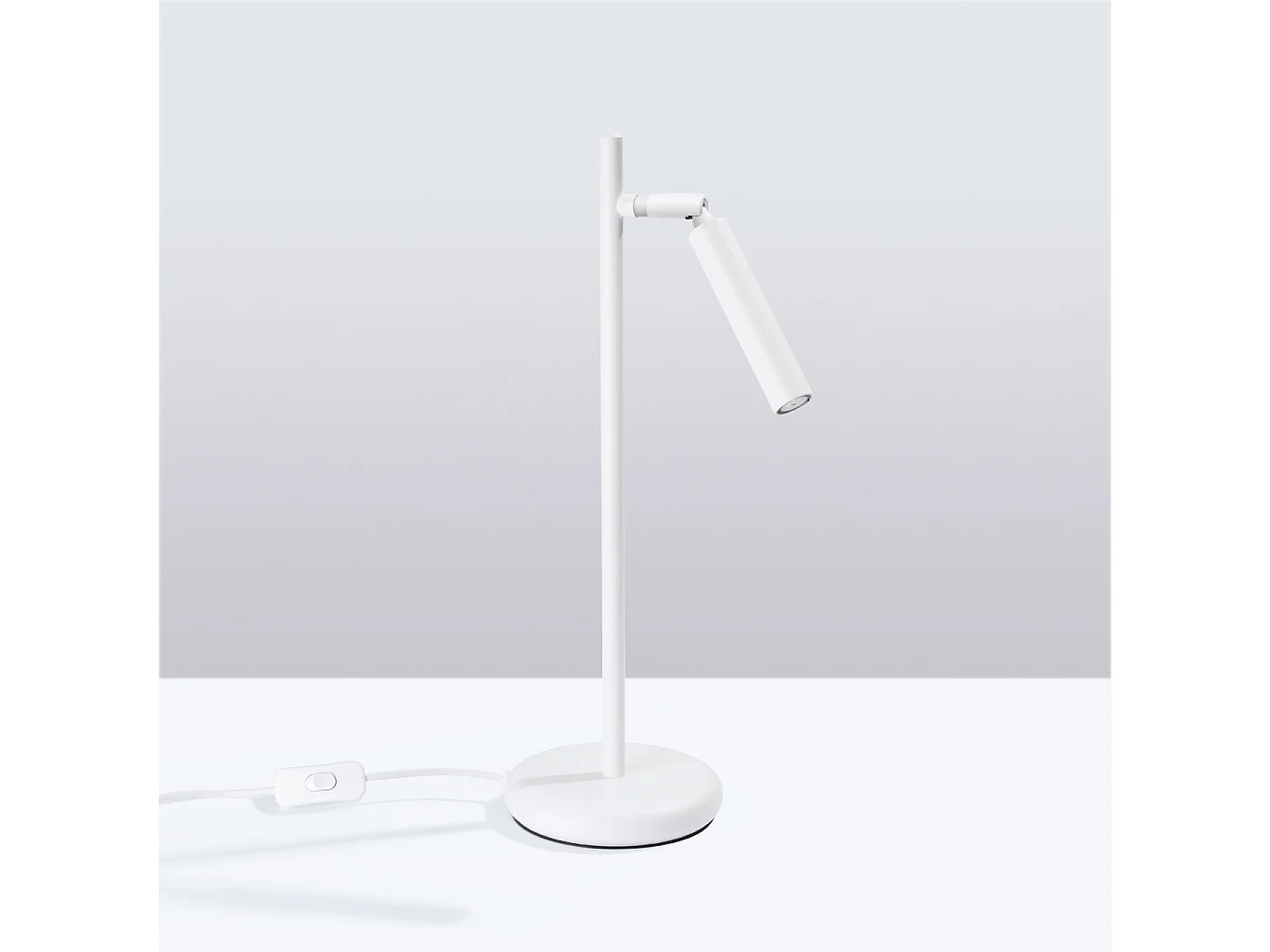 Lampe De Bureau Pastelo Moderne En Acier - 1 Sources Lumineuses - L.14 X H.43 Cm - Blanc