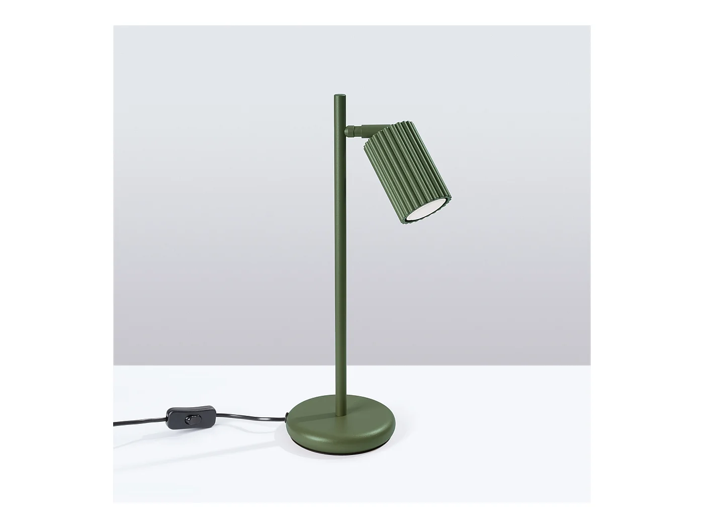 Schreibtischlampe Karbon Minimalistisch Aus  Aluminium - 1 Lichtquellen - L.14,5 X H. Cm - Olivgrün