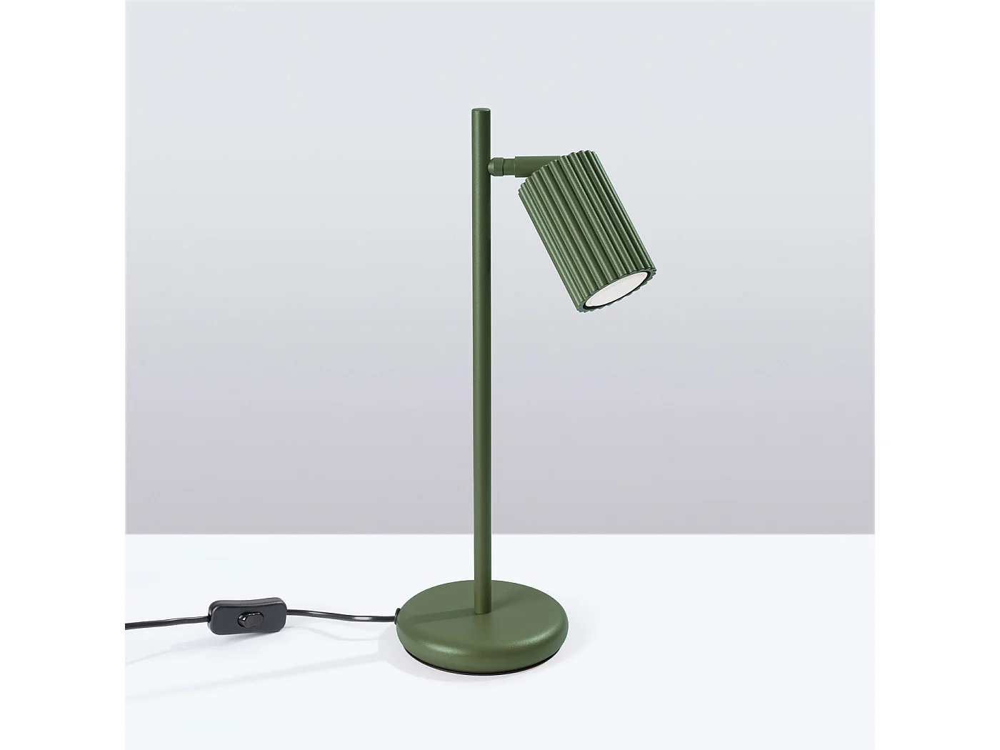 Lampe De Bureau Karbon Minimaliste En Aluminium - 1 Sources Lumineuses - L.14,5 X H.43 Cm - Vert Olive