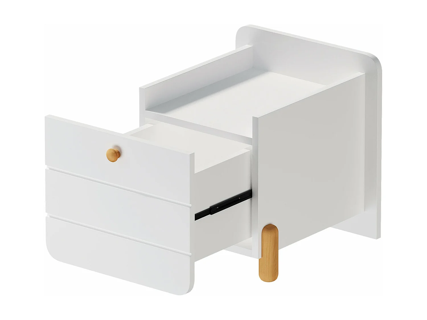 Table de chevet minimaliste blanche,d38cm×h39cm