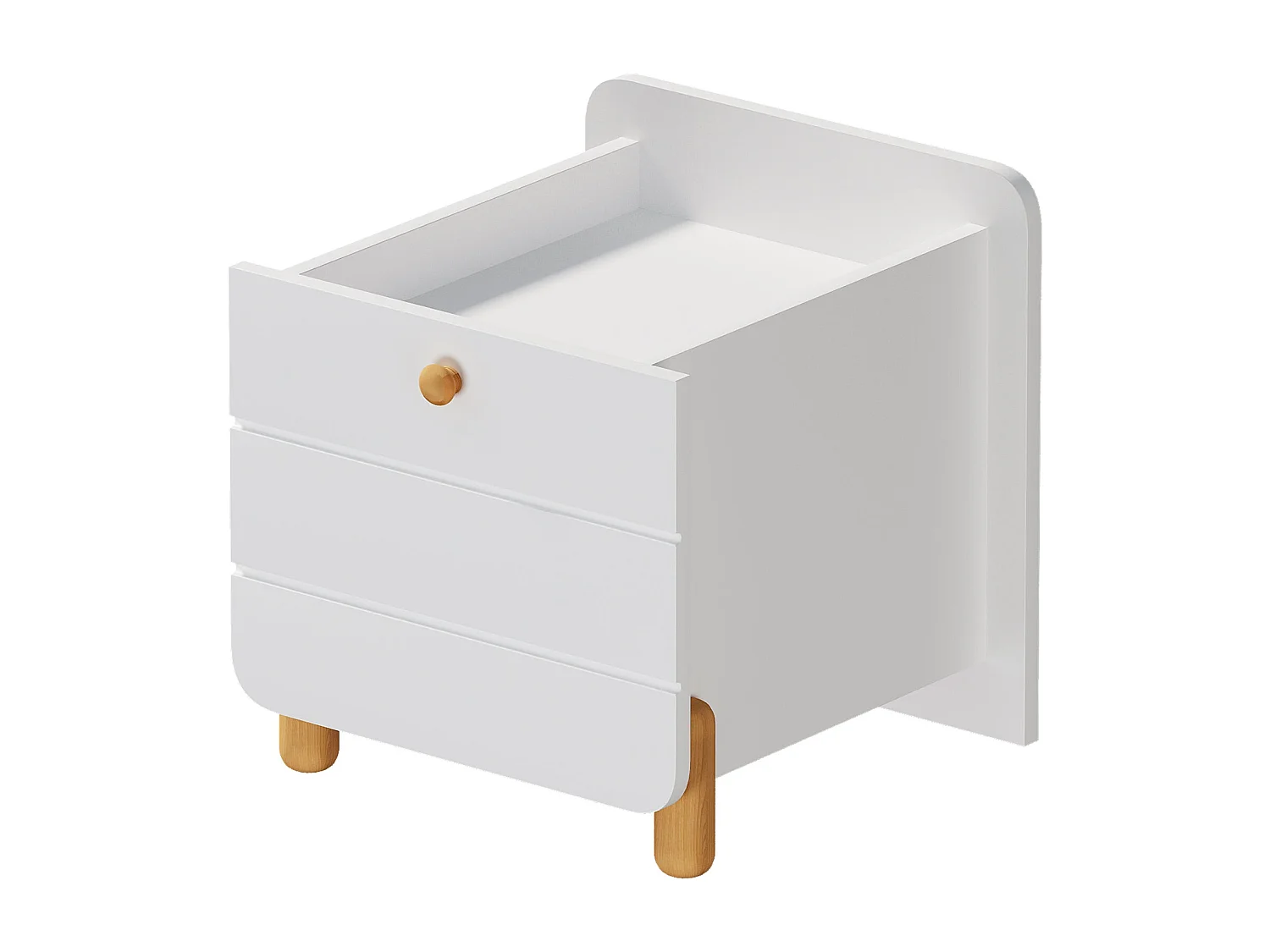 Table de chevet minimaliste blanche,d38cm×h39cm