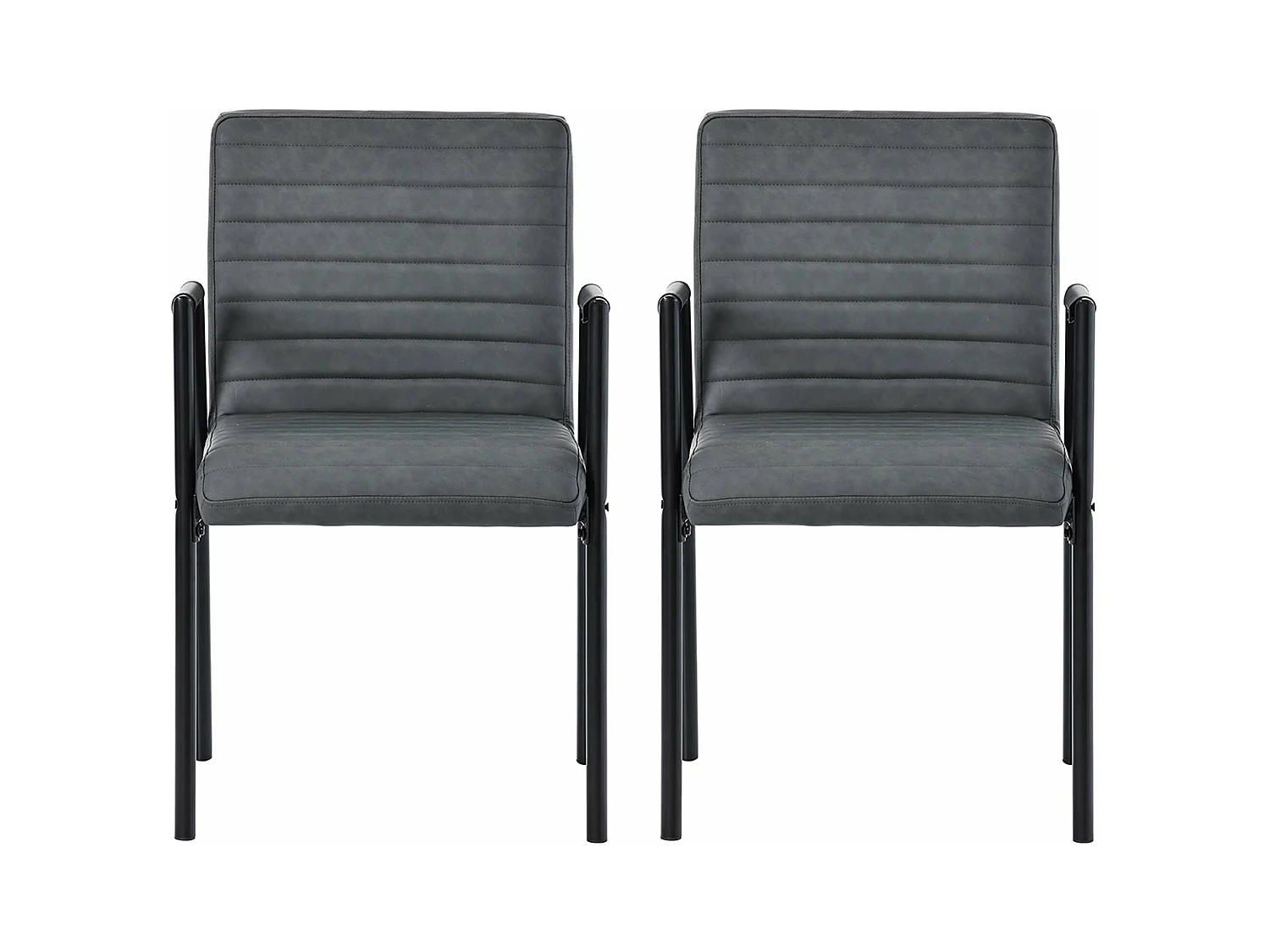 Chaises de salle à manger rembourrées grises, lot de 2,d44cm×h83cm