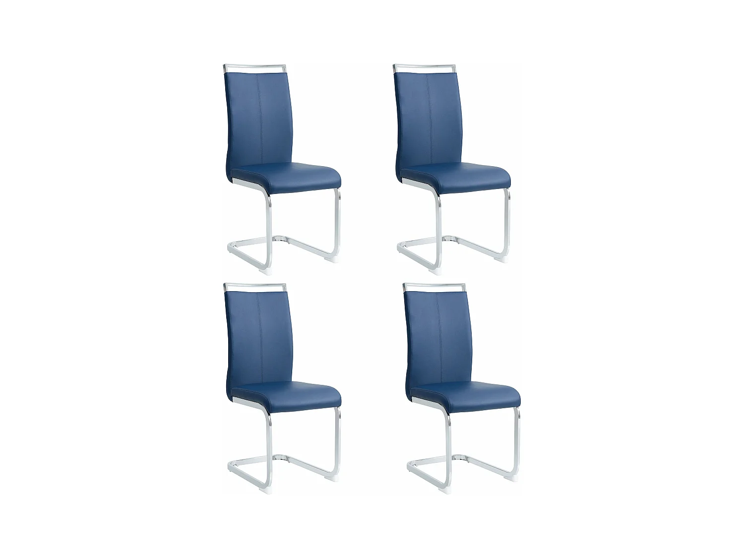 Chaises de salle à manger modernes 4 pièces en bleu,d52cm×h100cm