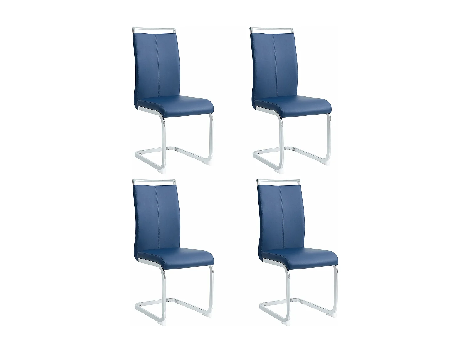 Chaises de salle à manger modernes 4 pièces en bleu,d52cm×h100cm