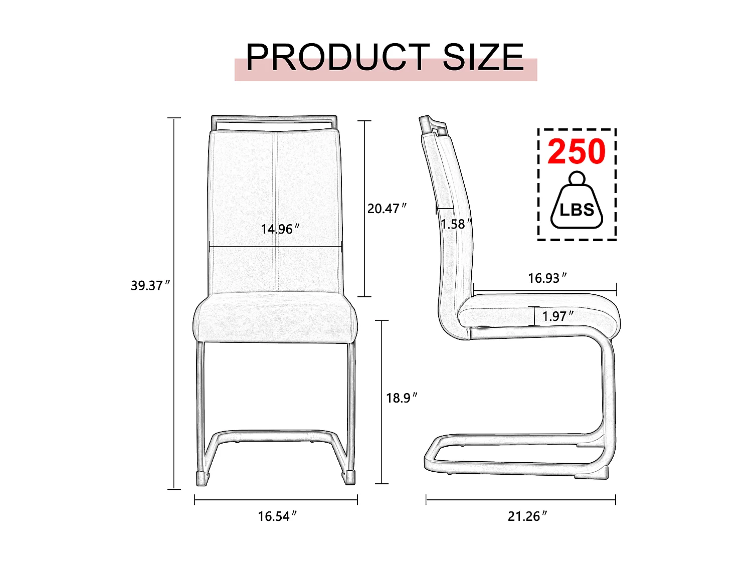 Chaises de salle à manger modernes 4 pièces en bleu,d52cm×h100cm