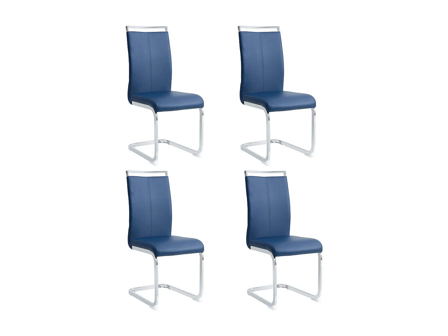 Chaises de salle à manger modernes 4 pièces en bleu,d52cm×h100cm