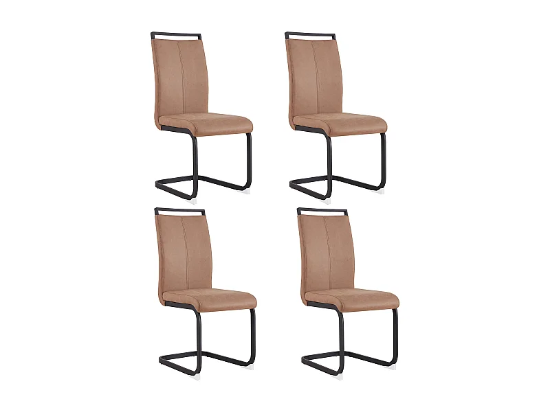 Chaises de salle à manger contemporaines 4 pièces,marron,d52cm×h100cm
