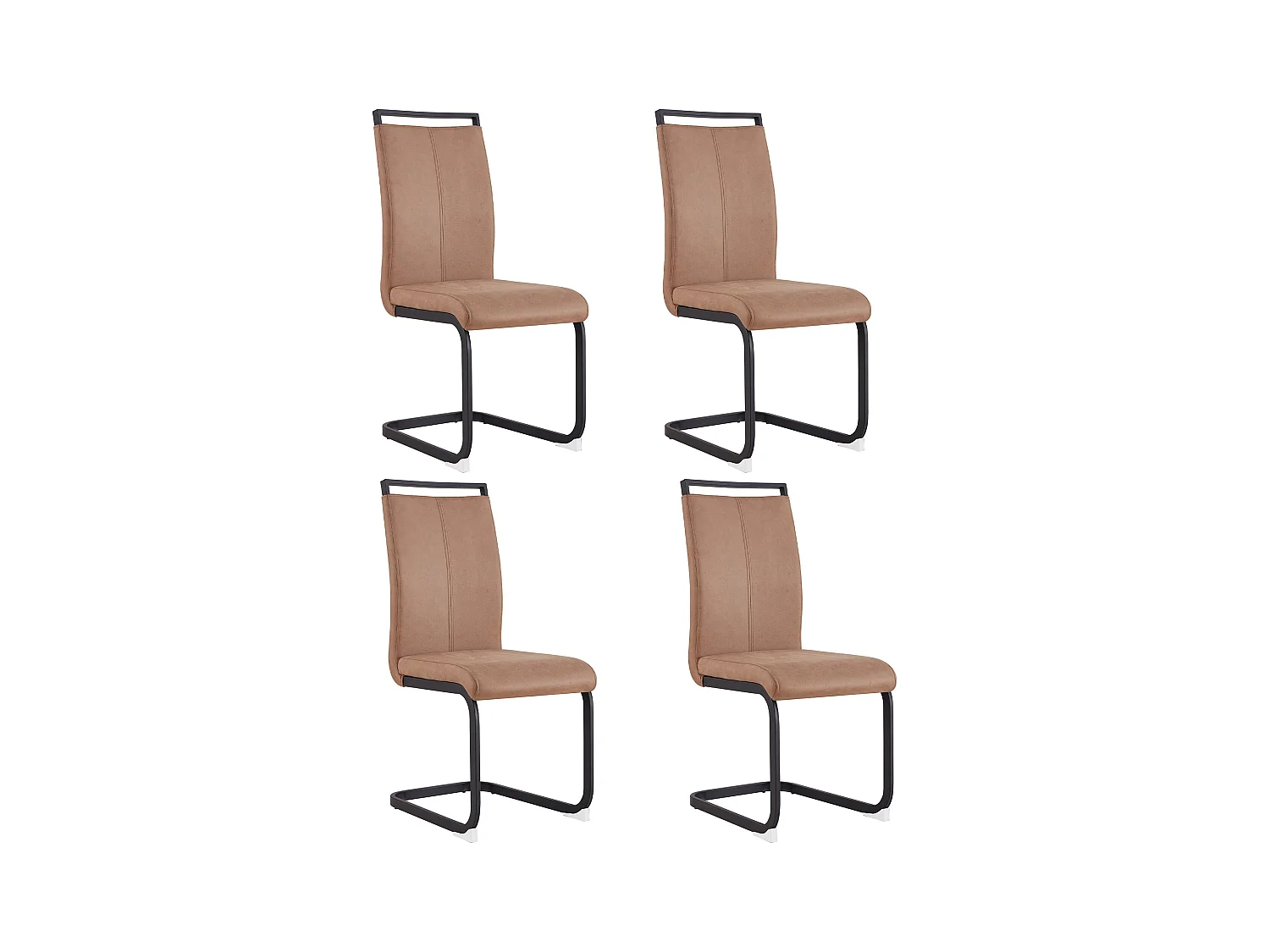 Chaises de salle à manger contemporaines 4 pièces,marron,d52cm×h100cm