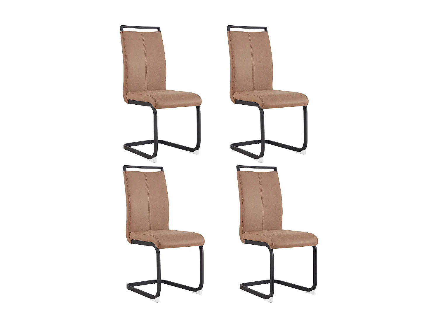 Chaises de salle à manger contemporaines 4 pièces,marron,d52cm×h100cm
