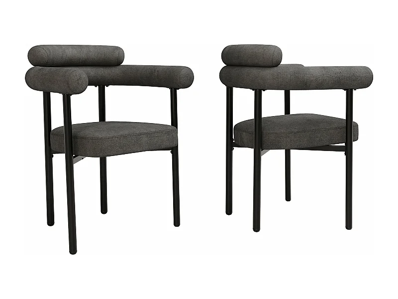 Chaises élégantes en velours gris avec siège à anneaux,d70cm×h84cm