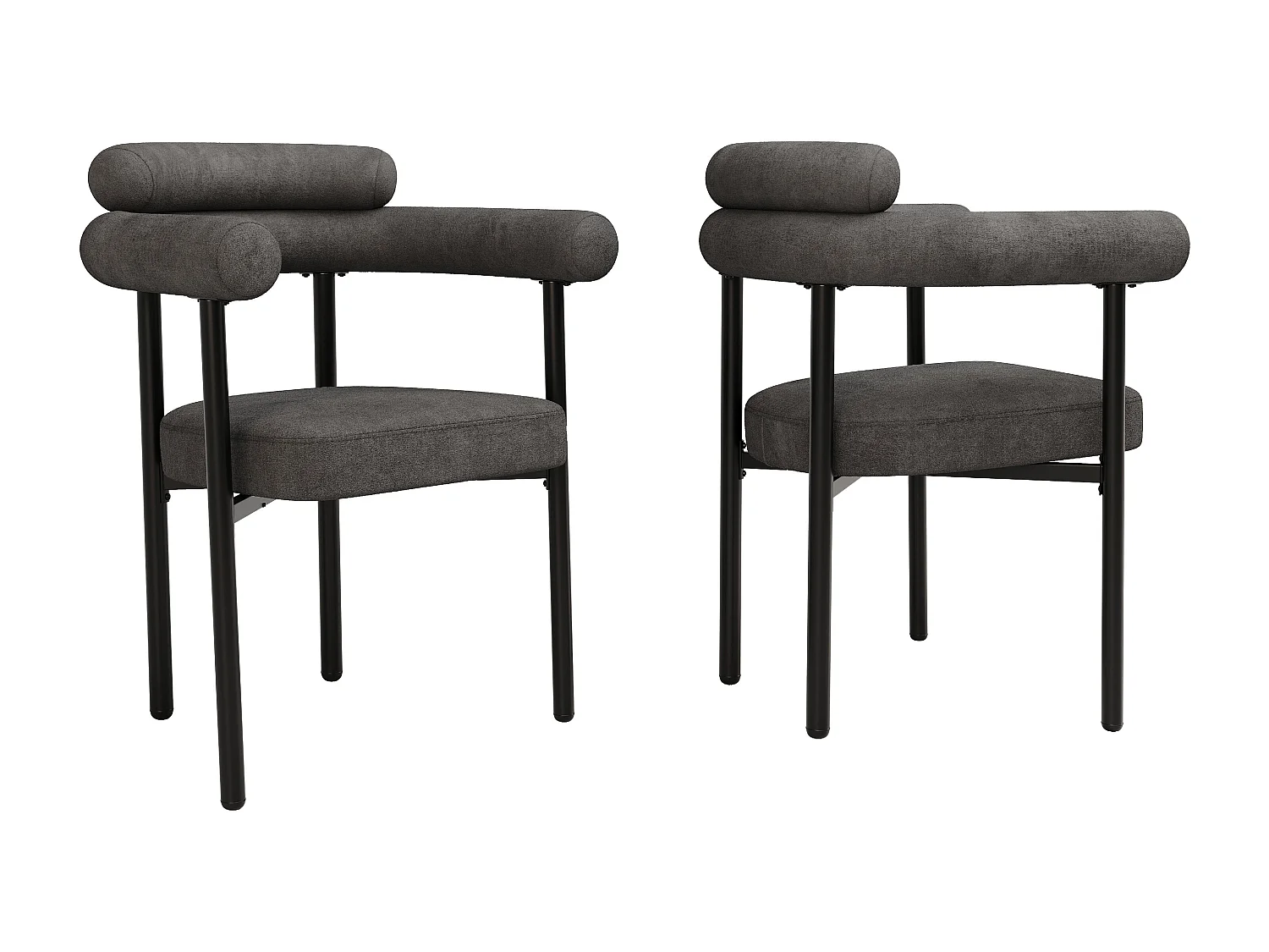 Chaises élégantes en velours gris avec siège à anneaux,d70cm×h84cm