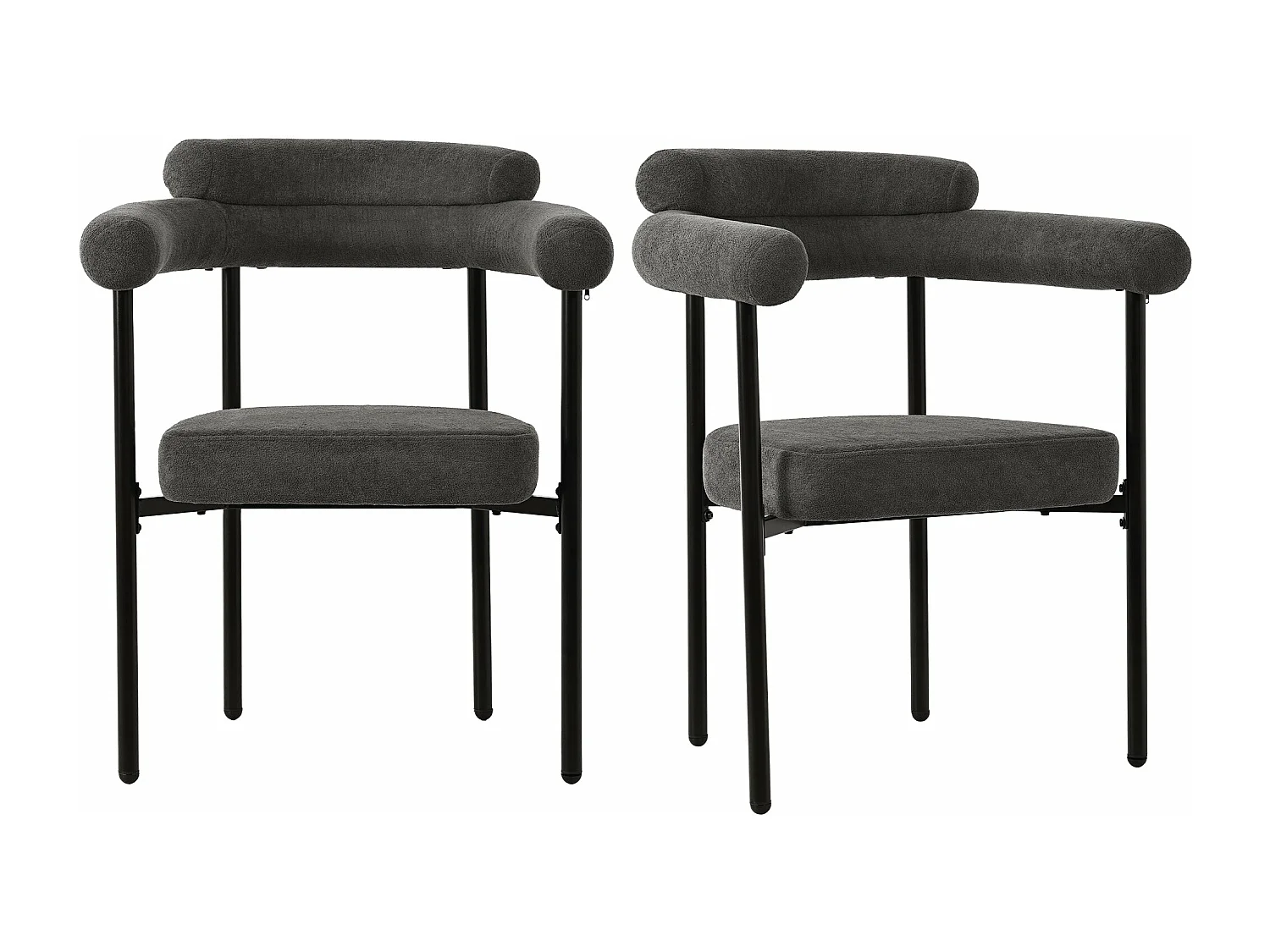 Chaises élégantes en velours gris avec siège à anneaux,d70cm×h84cm