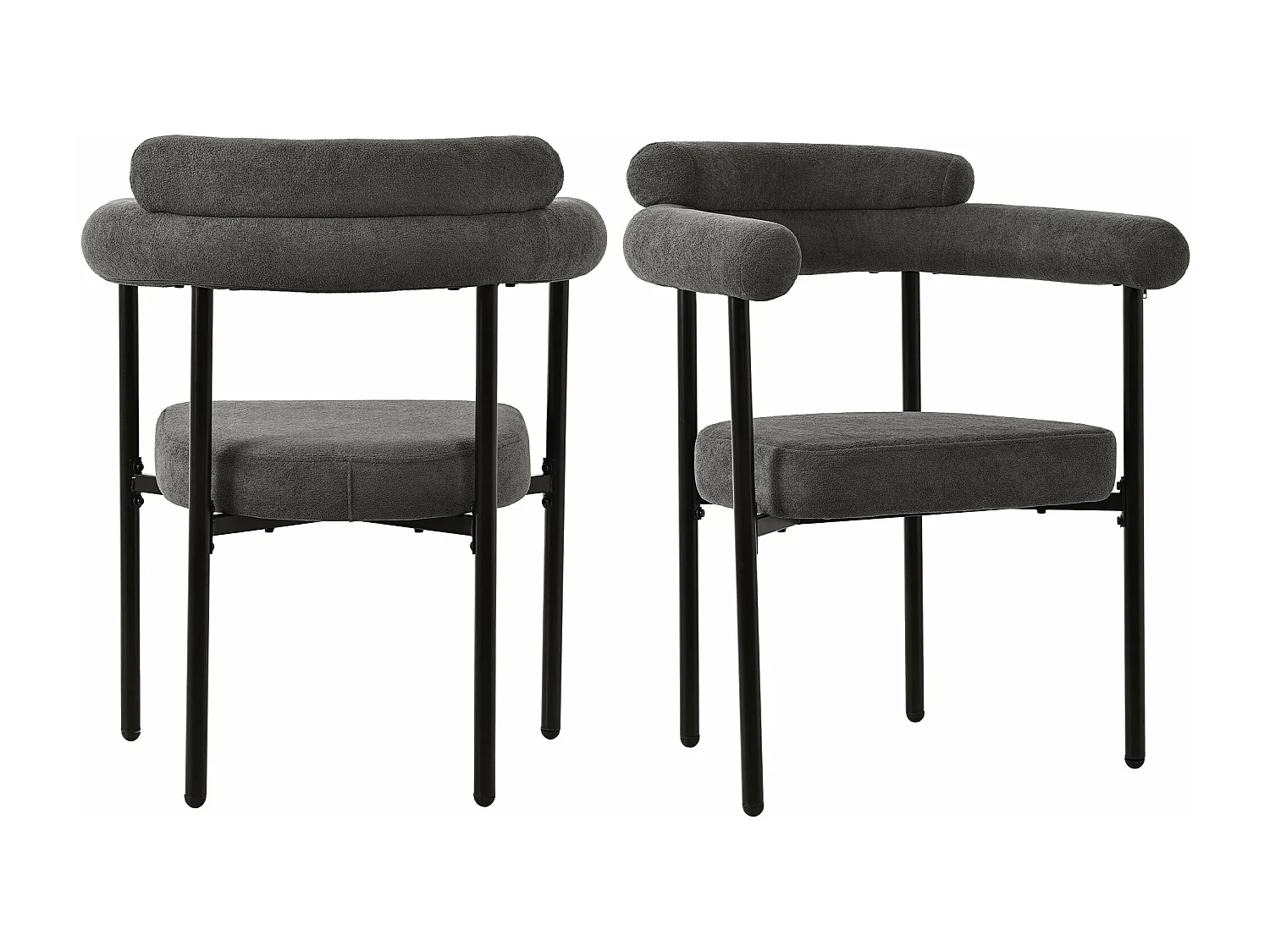 Chaises élégantes en velours gris avec siège à anneaux,d70cm×h84cm