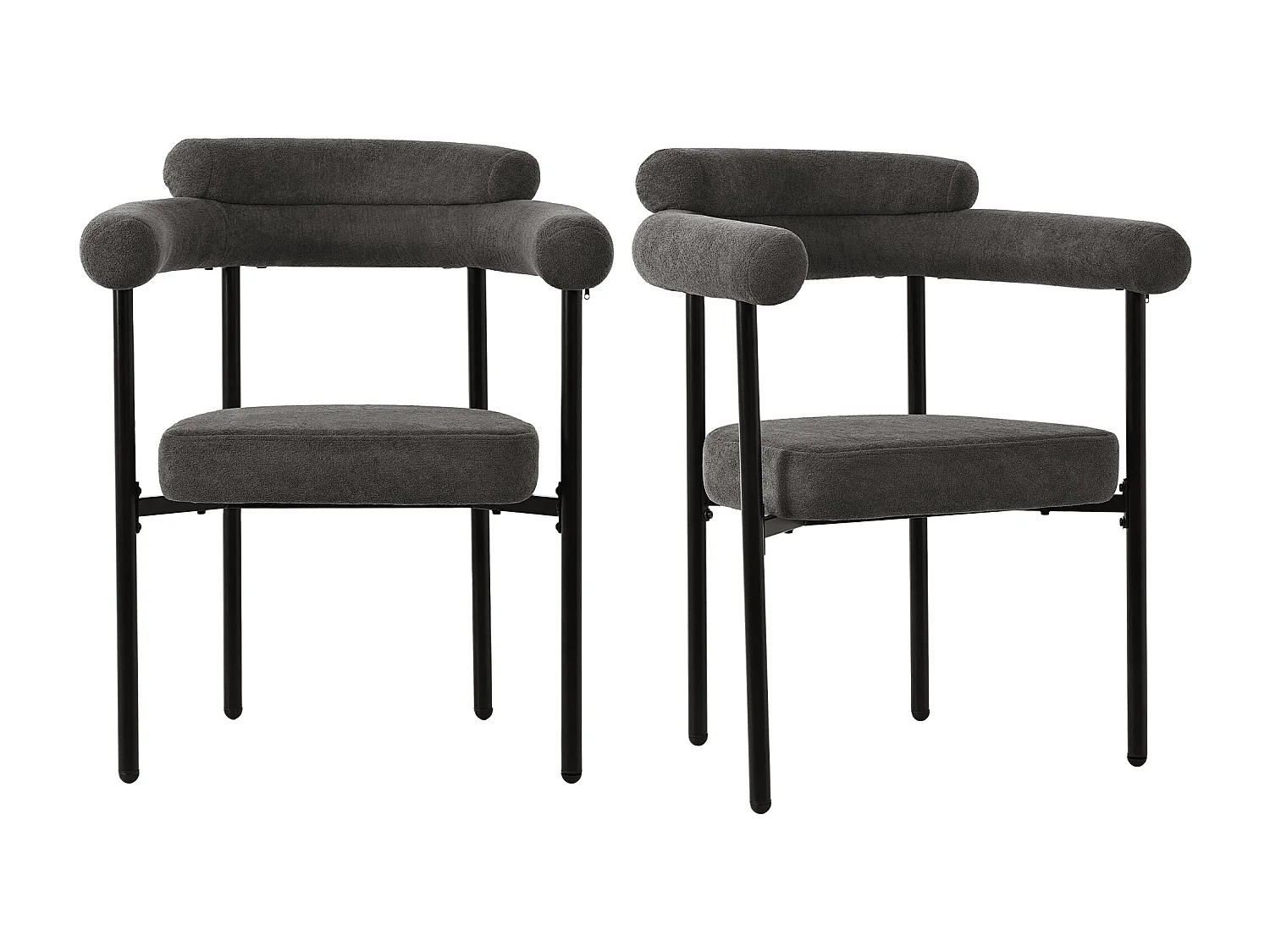 Chaises élégantes en velours gris avec siège à anneaux,d70cm×h84cm