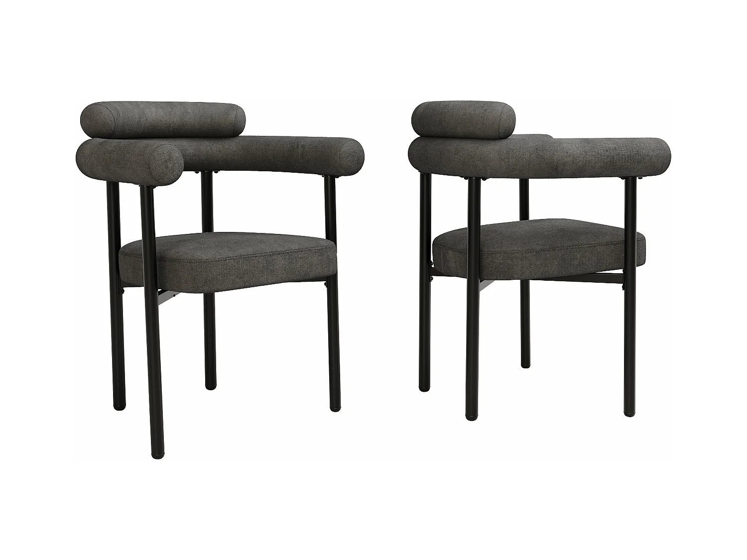Chaises élégantes en velours gris avec siège à anneaux,d70cm×h84cm