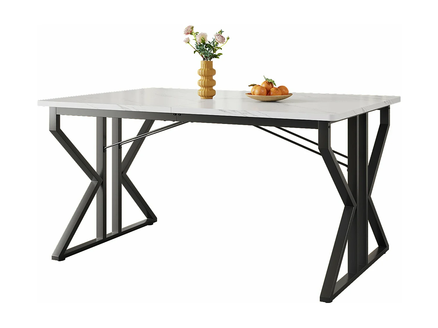Table à manger moderne en marbre blanc,d119cm×h75cm