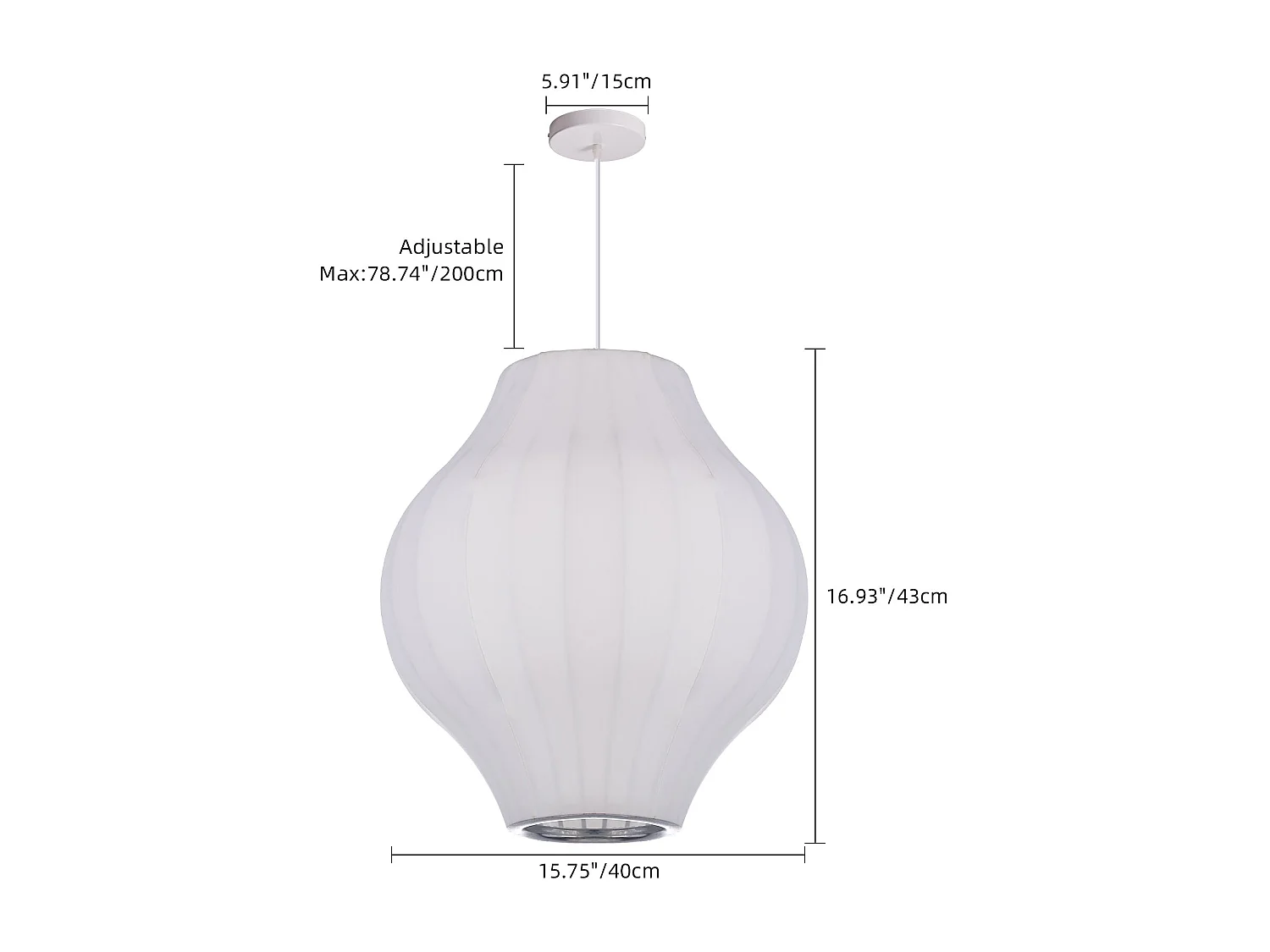 Lampshade en polyester avec finition soie imitée,élément de décoration moderne,blanc,d40 cm x h43 cm