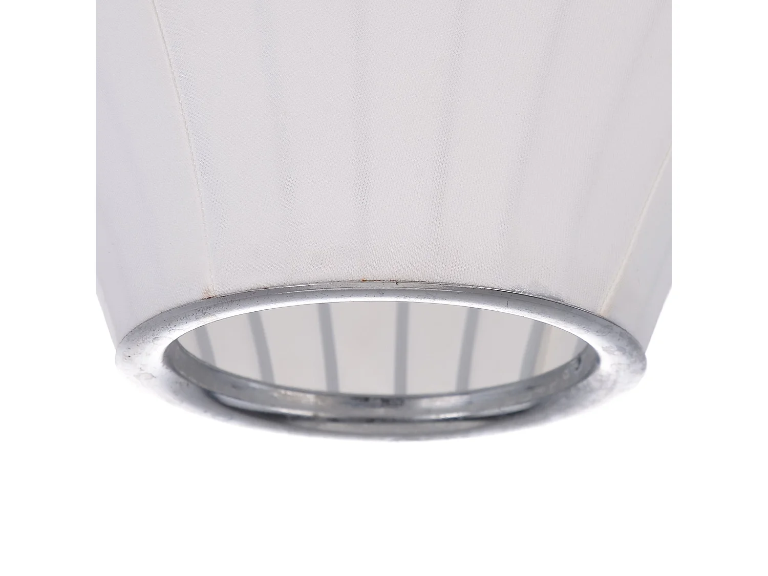 Lampshade en polyester avec finition soie imitée,élément de décoration moderne,blanc,d40 cm x h43 cm