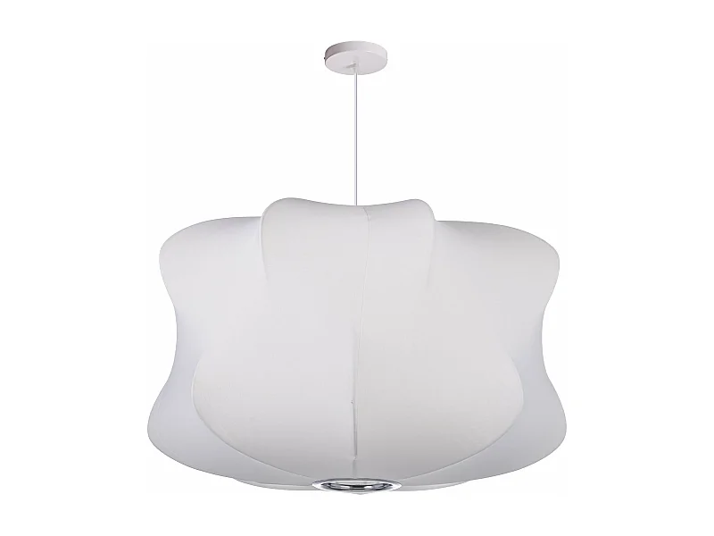 Lustre moderne en polyester avec finition soie, cordon réglable,blanc,d40cm x h20cm