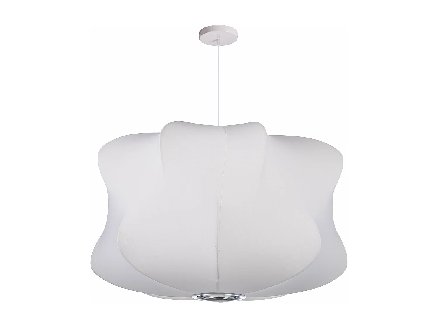 Lustre moderne en polyester avec finition soie, cordon réglable,blanc,d40cm x h20cm