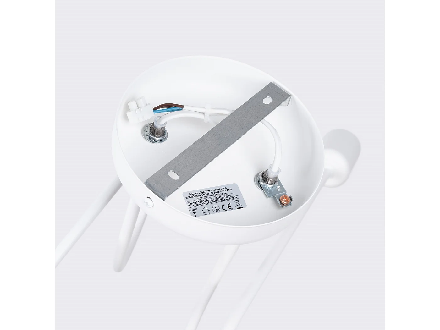 Lustre Loop Minimaliste En Acier - 2 Sources Lumineuses - L.57 X H.25,5 Cm - Blanc