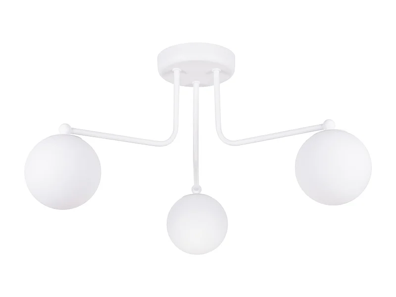 Kronleuchter Astral Minimalistisch Aus  Stahl/Glas - 3 Lichtquellen - L.62 X H. Cm - Weiß