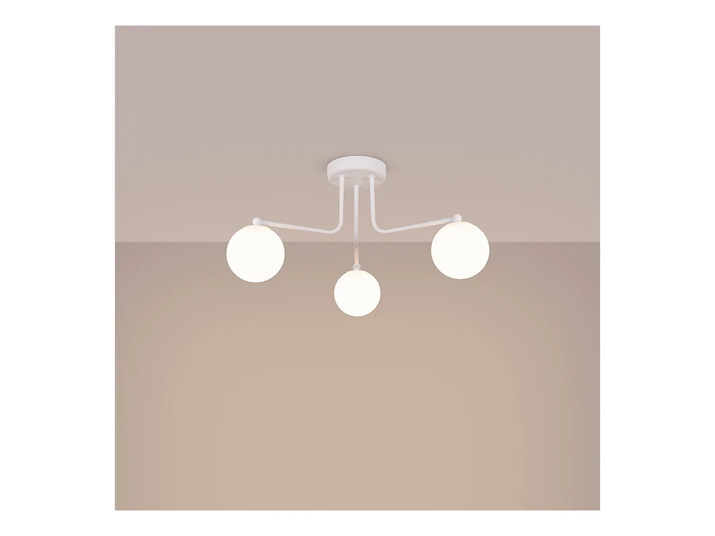 Kroonluchter Astral Minimalistisch Van  - 3 Lichtbronnen - L.62 X H.29 Cm - Wit