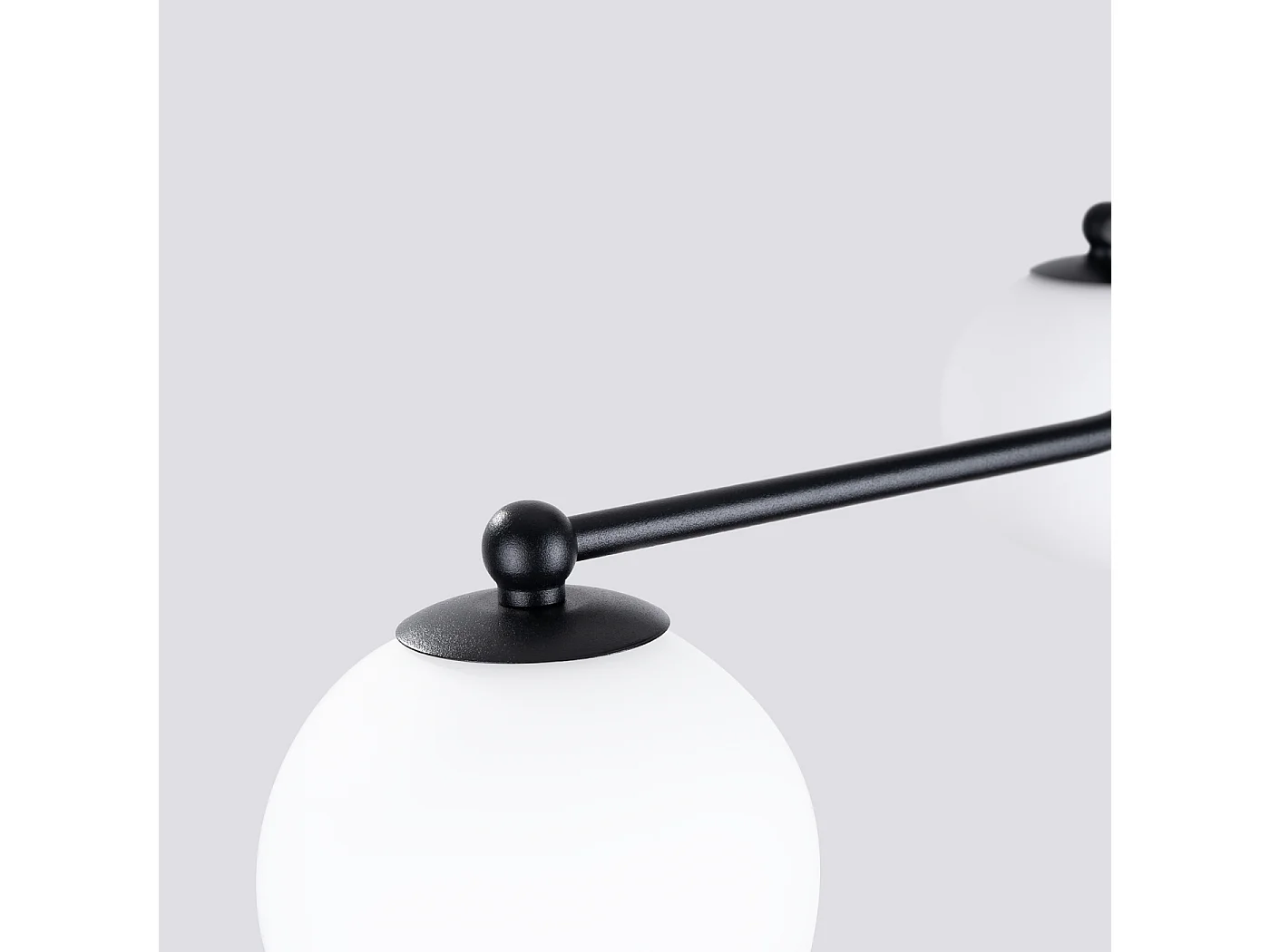Lustre ASTRAL minimalista, aço/vidro - 5 lichtbronnen - L.58 x H.29 cm - preto/branco
