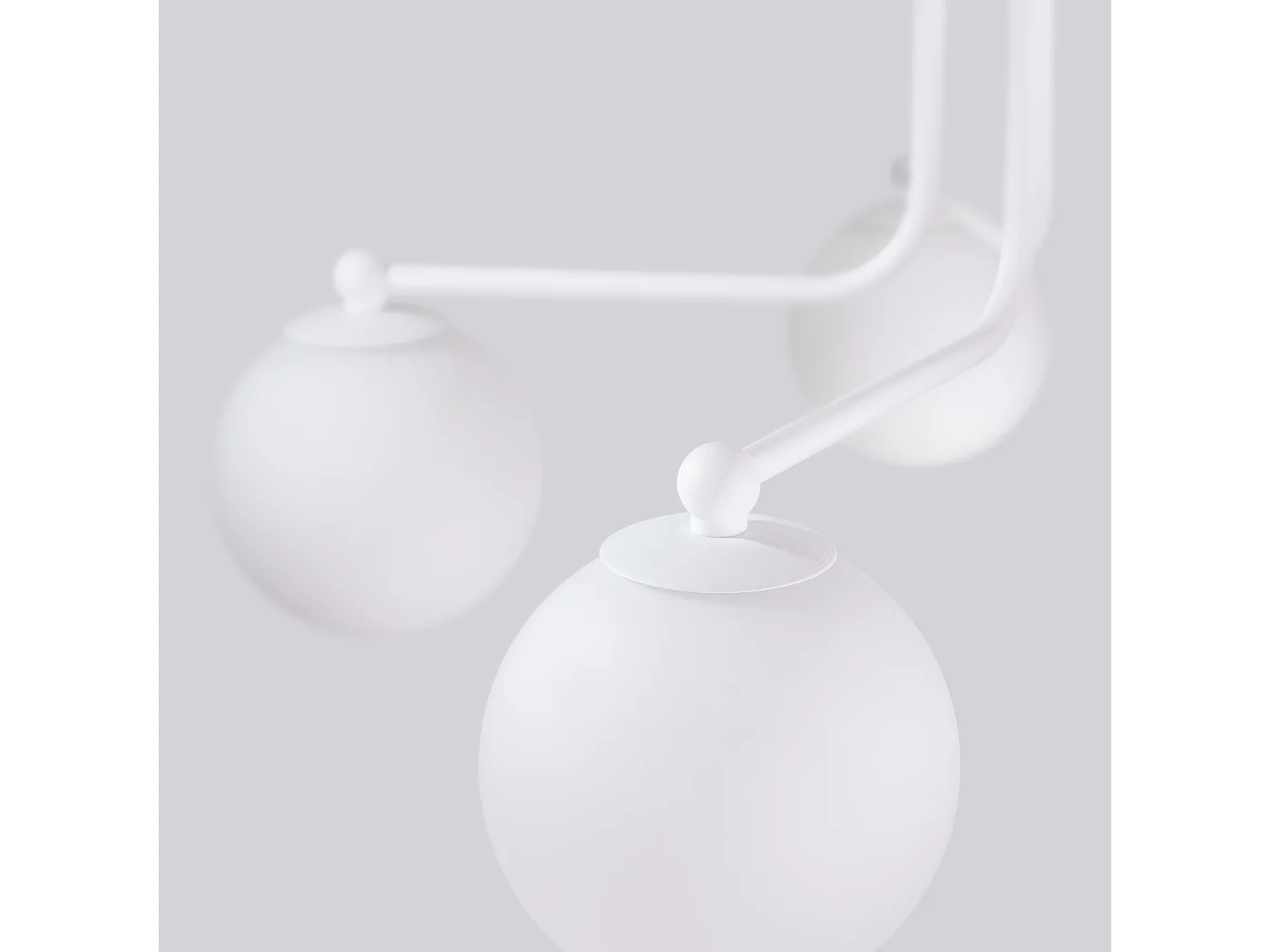 Lustre ASTRAL minimalista, aço/vidro - 5 lichtbronnen - L.58 x H.29 cm - branco